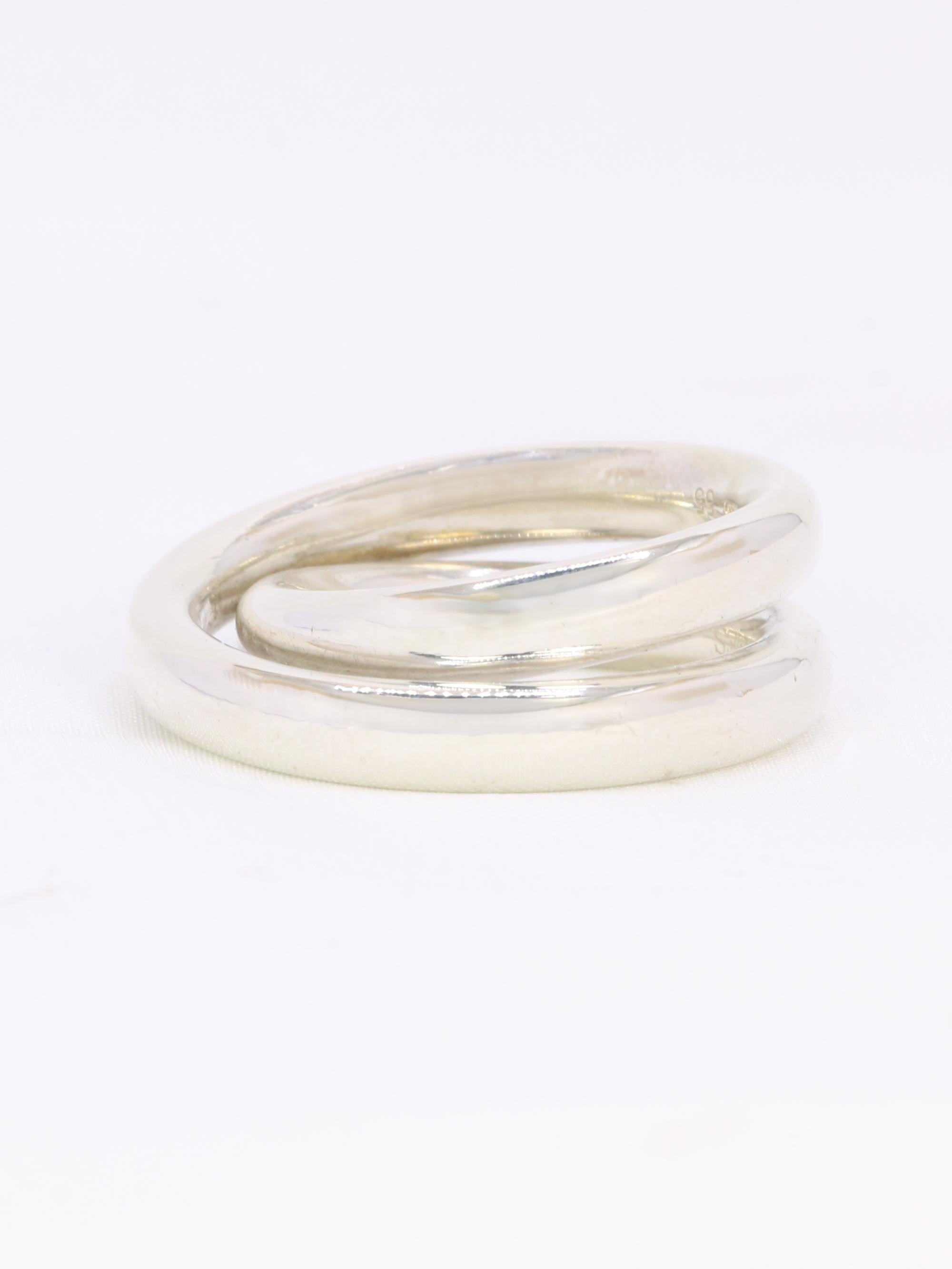 HERMES Bague Vertige argent