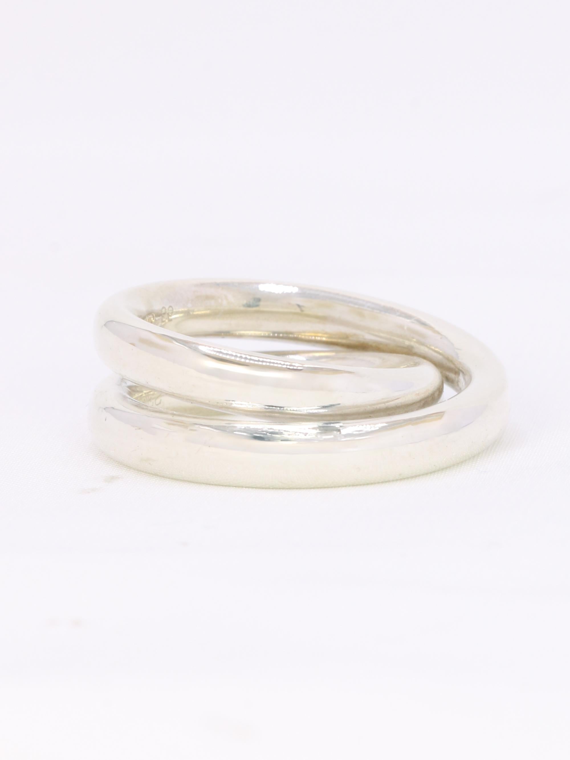 HERMES Bague Vertige argent
