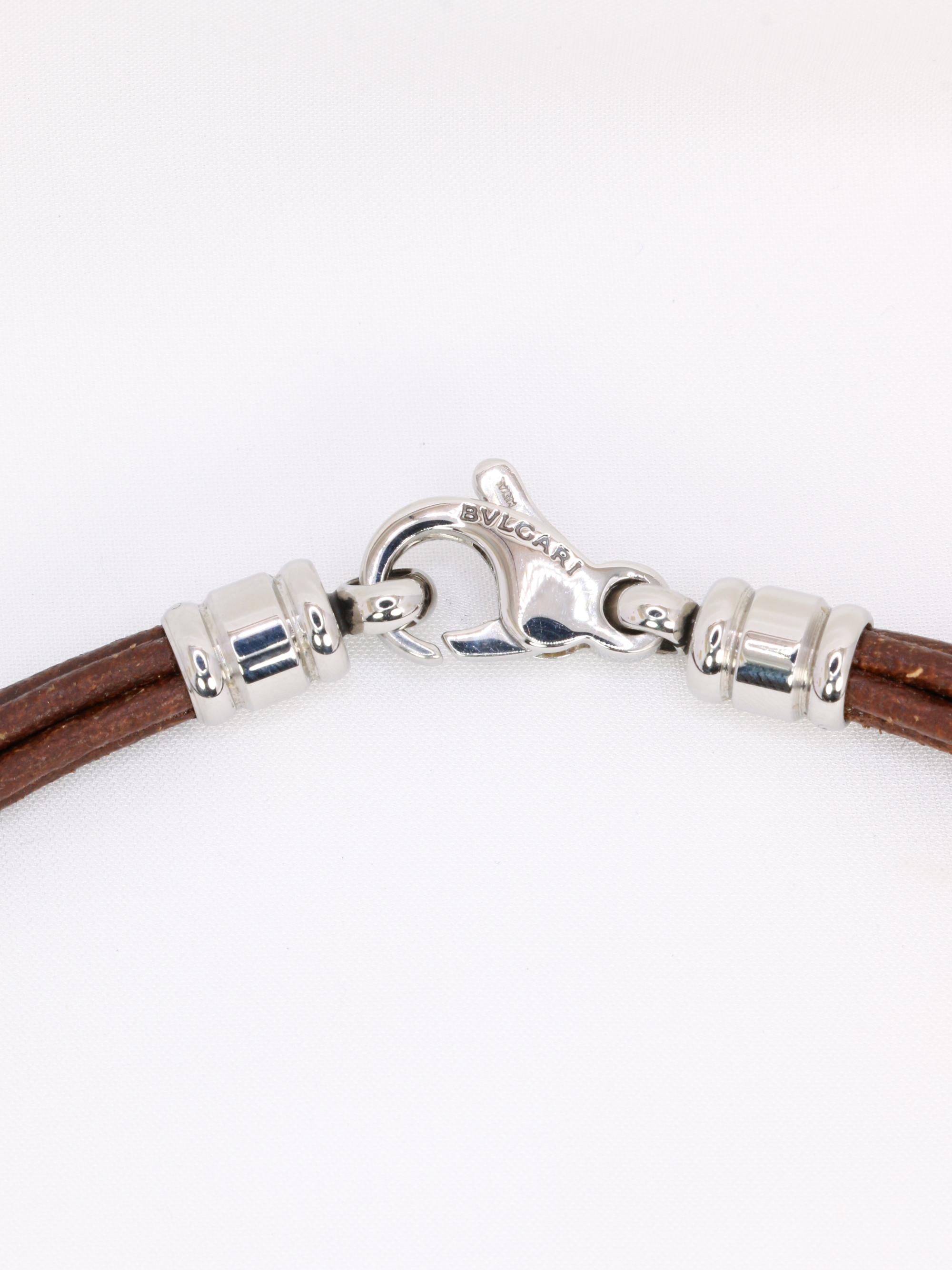 BVLGARI Collier Tondo Sun or acier Grand Modèle