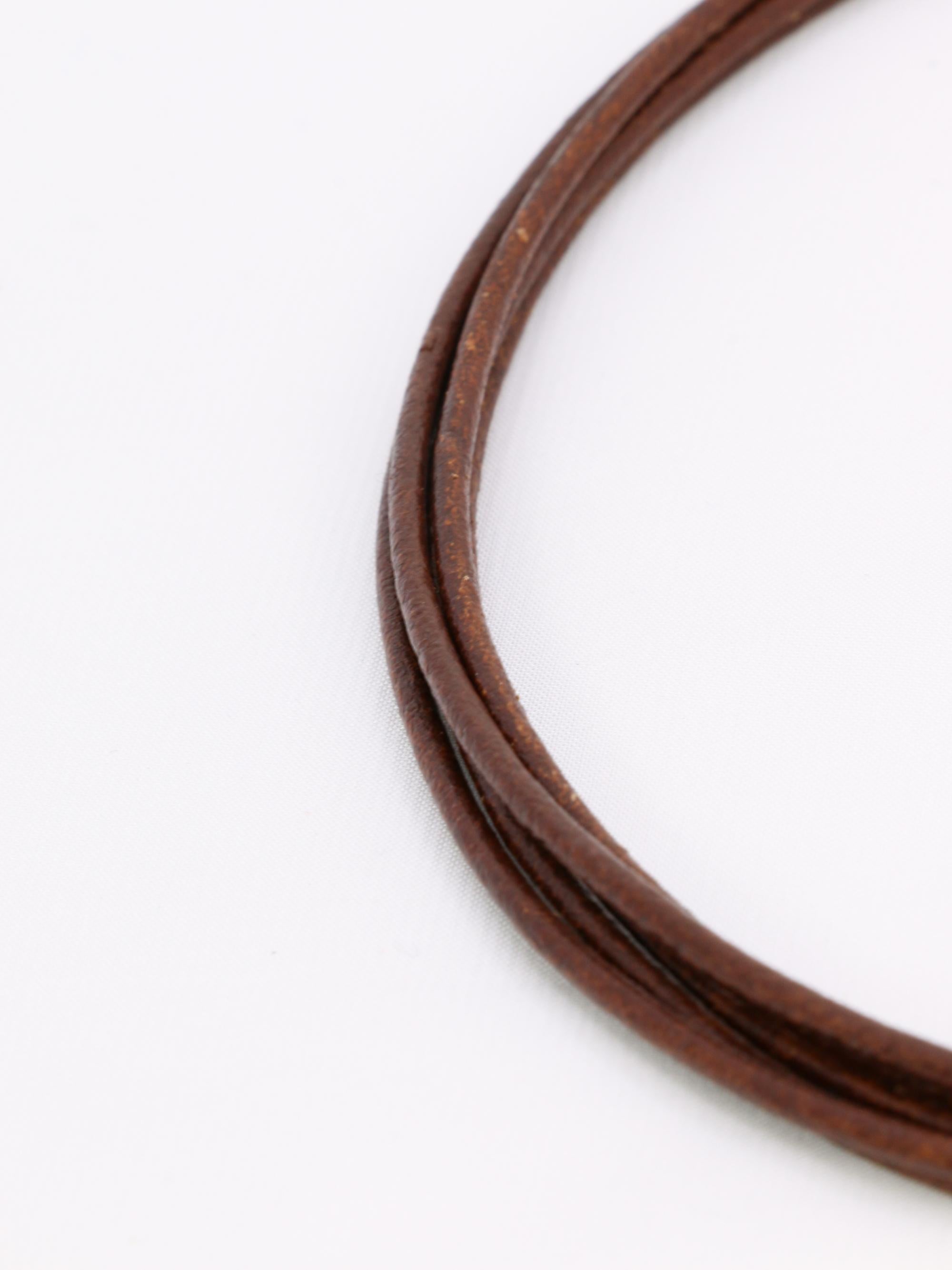 BVLGARI Collier Tondo Sun or acier Grand Modèle
