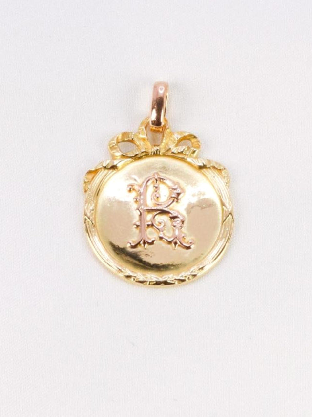 pendentif ronde or noeud Louis XVI