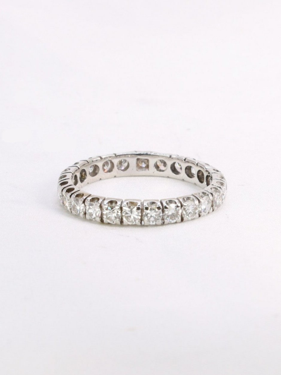 Alliance mariage or blanc diamants