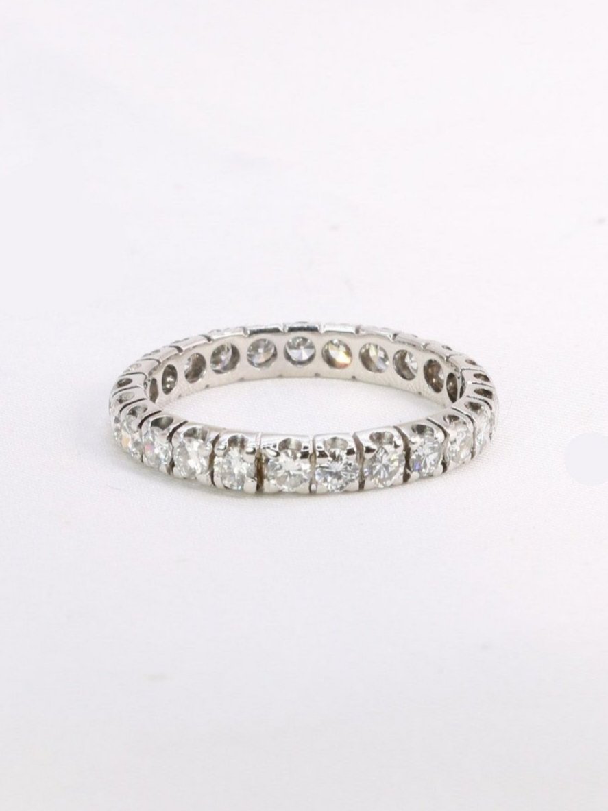 Alliance mariage or blanc diamants