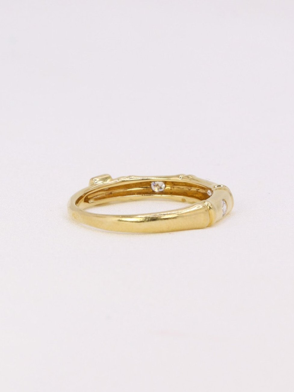 KORLOFF Bague bambou or jaune diamants