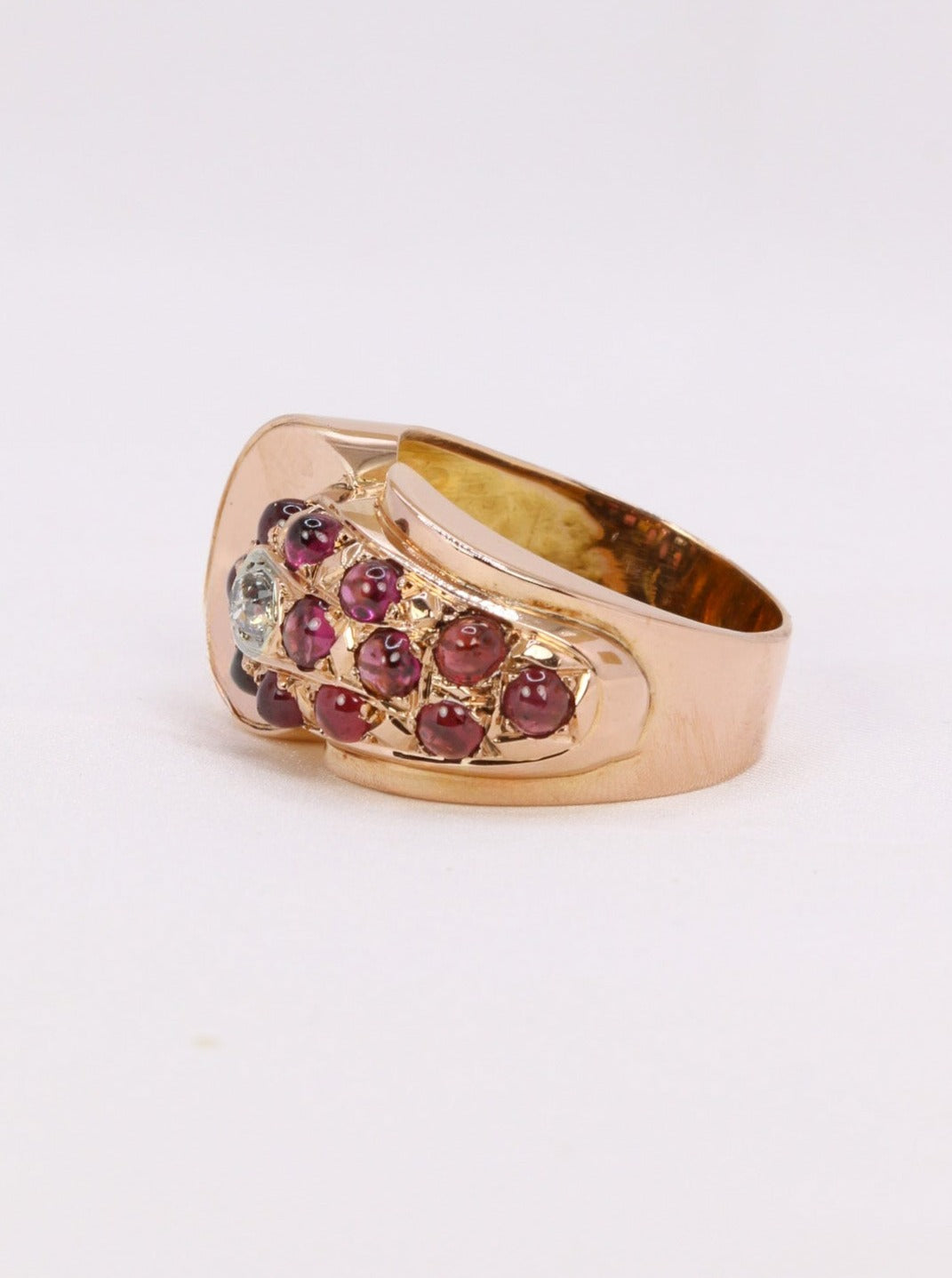 Bague tank or rose diamant