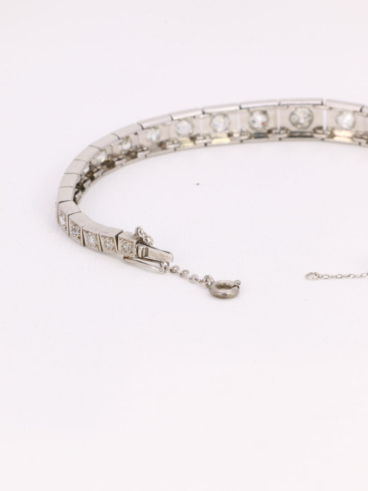 Bracelet ancien platine diamants taille ancienne Old Mine Cut