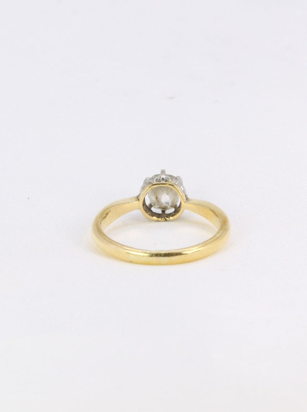 Solitaire or platine diamant taille ancienne 0.7ct