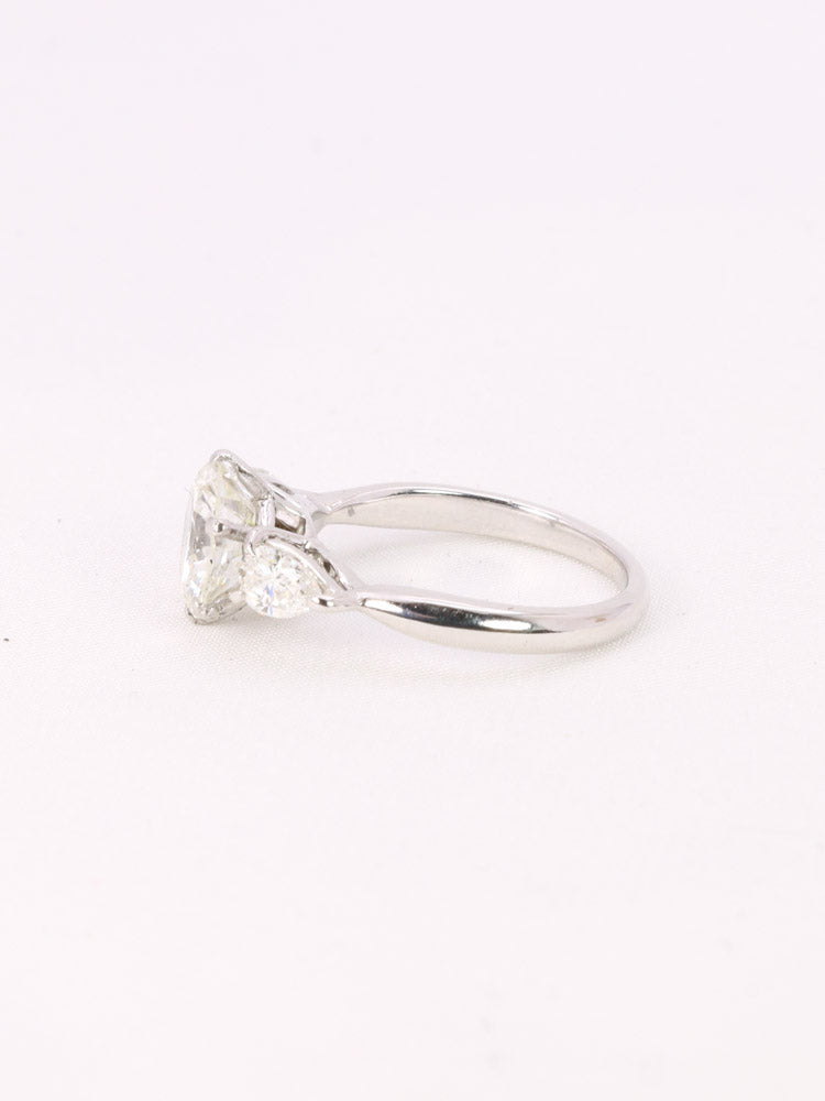 Bague trilogie or blanc diamant 2,07 ct