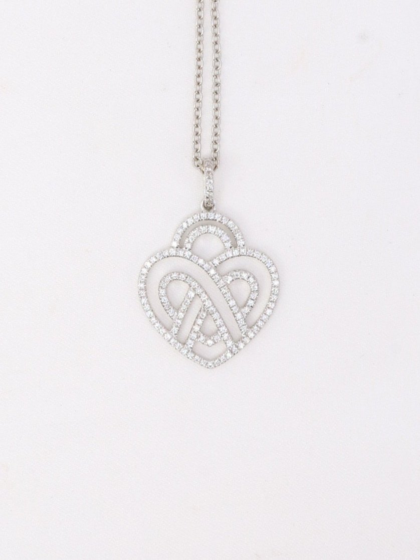 Collier chaîne Poiray coeur or blanc diamants