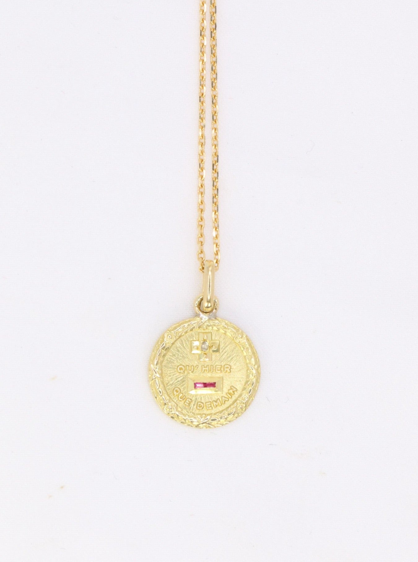 Augis medal in gold and diamond, More than yesterday, less than tomorrow, A.Augis - ca 1960