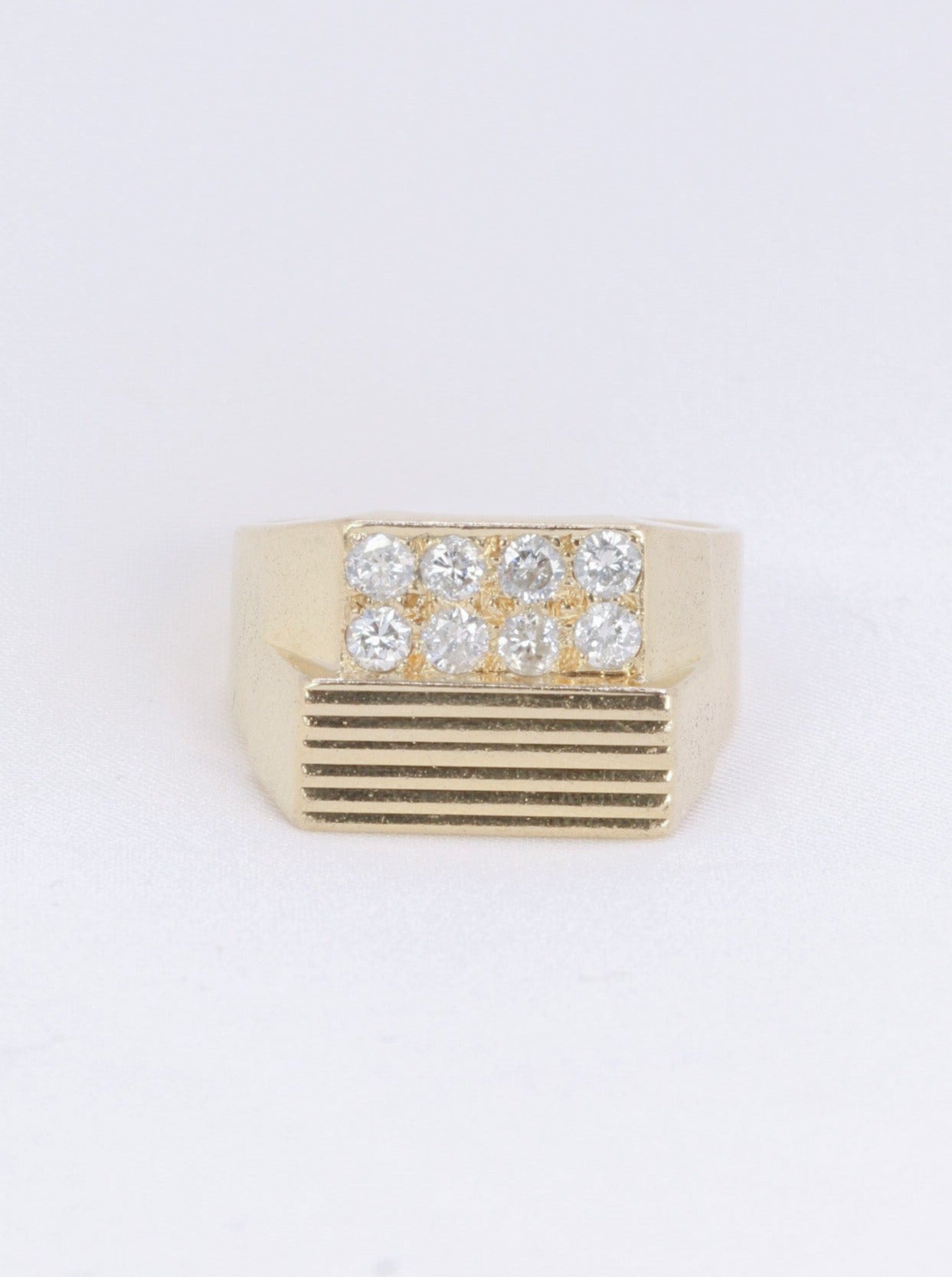 Vintage gold and diamond signet ring