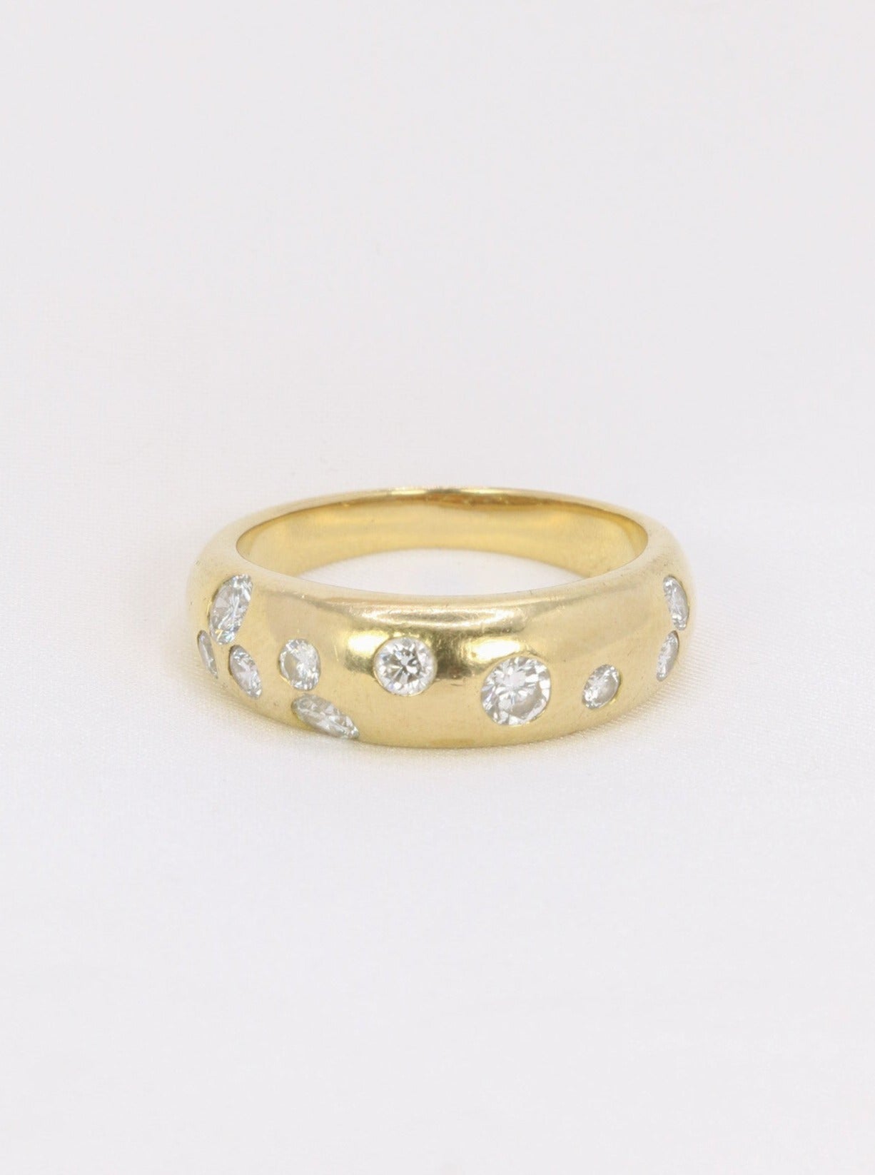 Vintage gold and diamond bangle ring