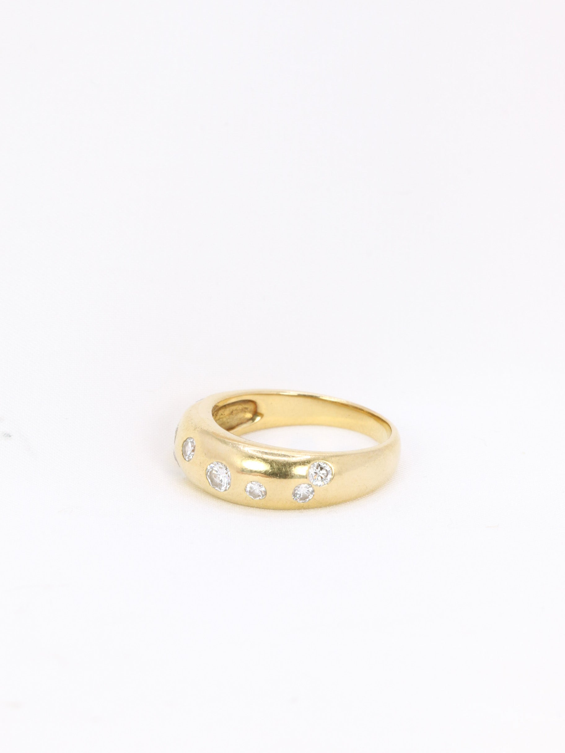 Vintage gold and diamond bangle ring