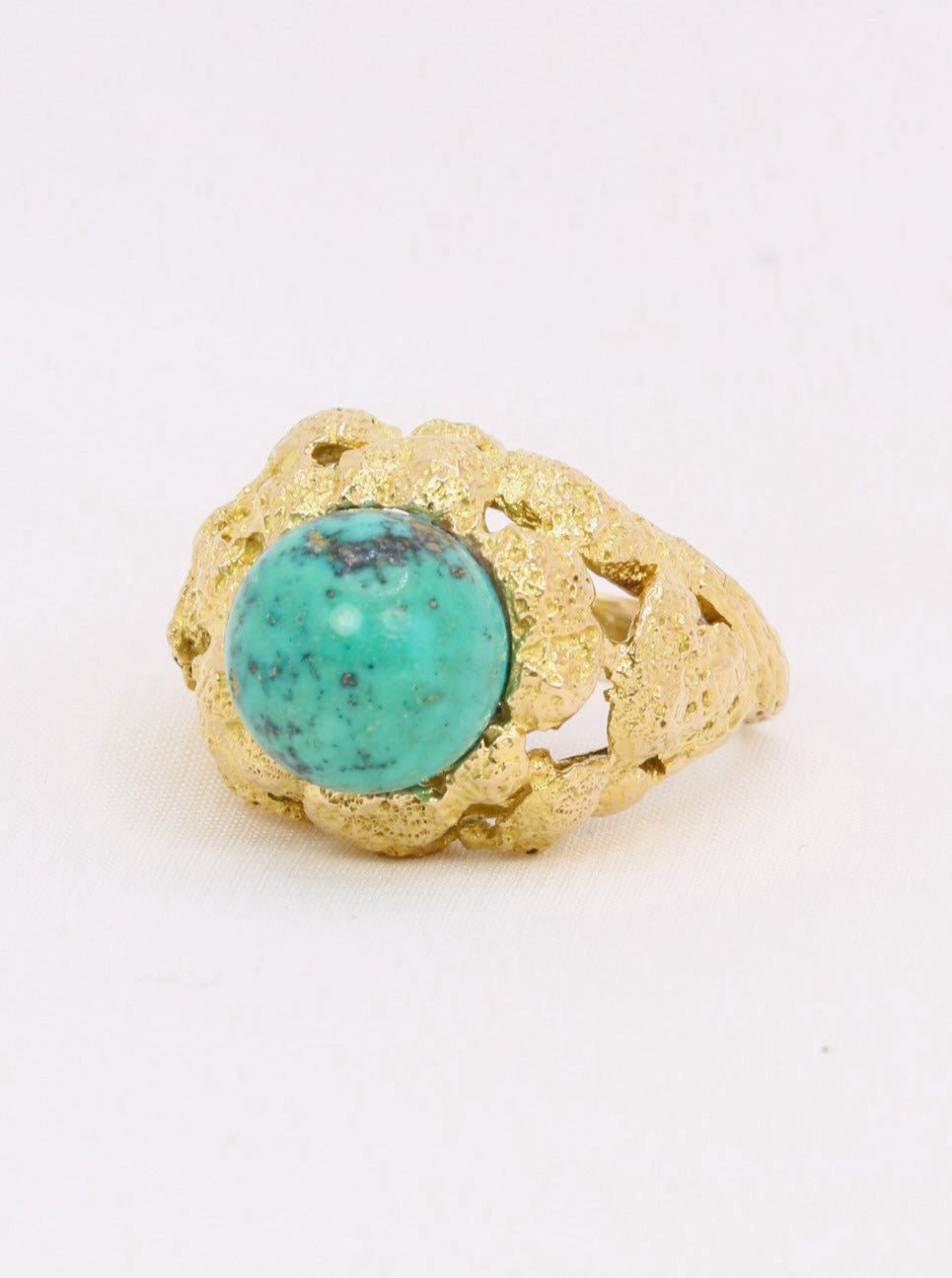 Bague vintage OMEGA GILBERT ALBERT bille de turquoise