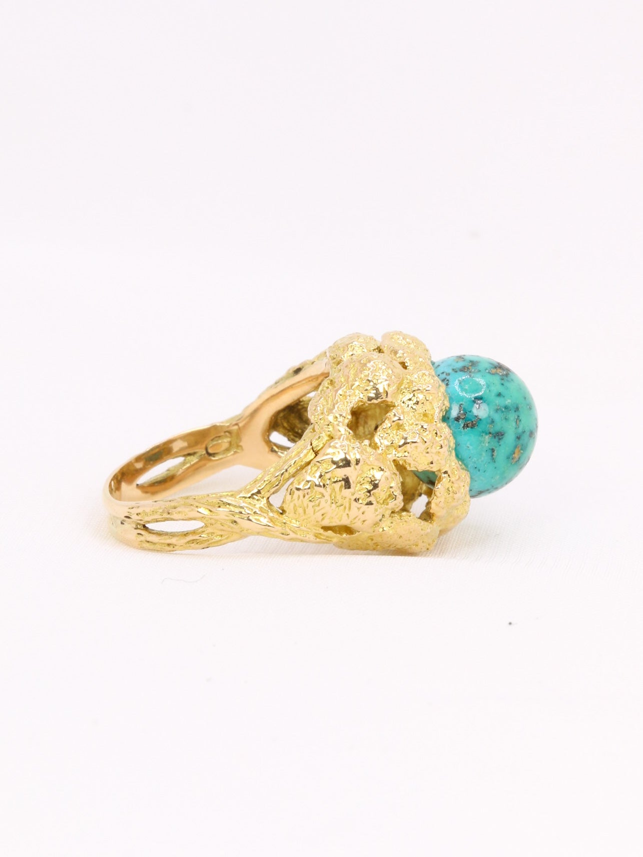 Bague vintage OMEGA or turquoise