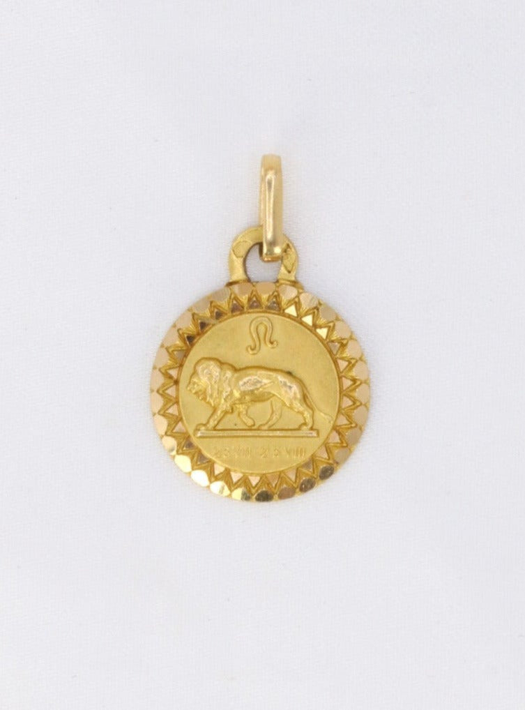 Vintage Augis medal, Zodiac sign Leo