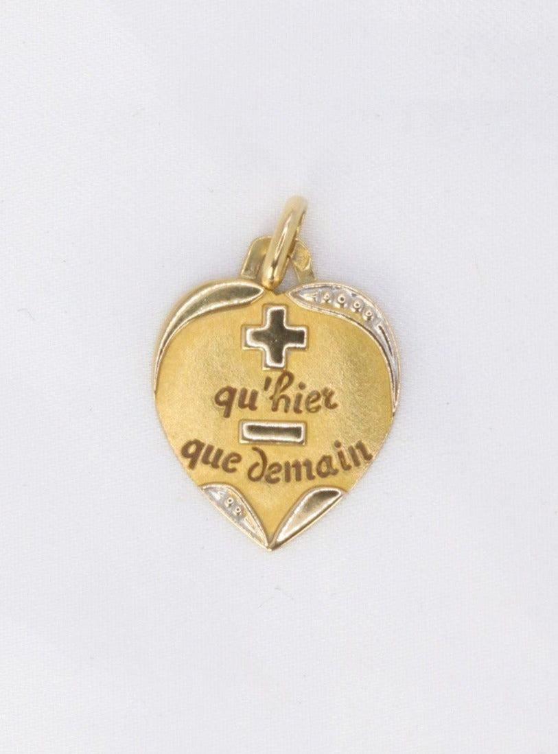 Love medal “La sentimentale” Augis in gold, more than yesterday less than tomorrow