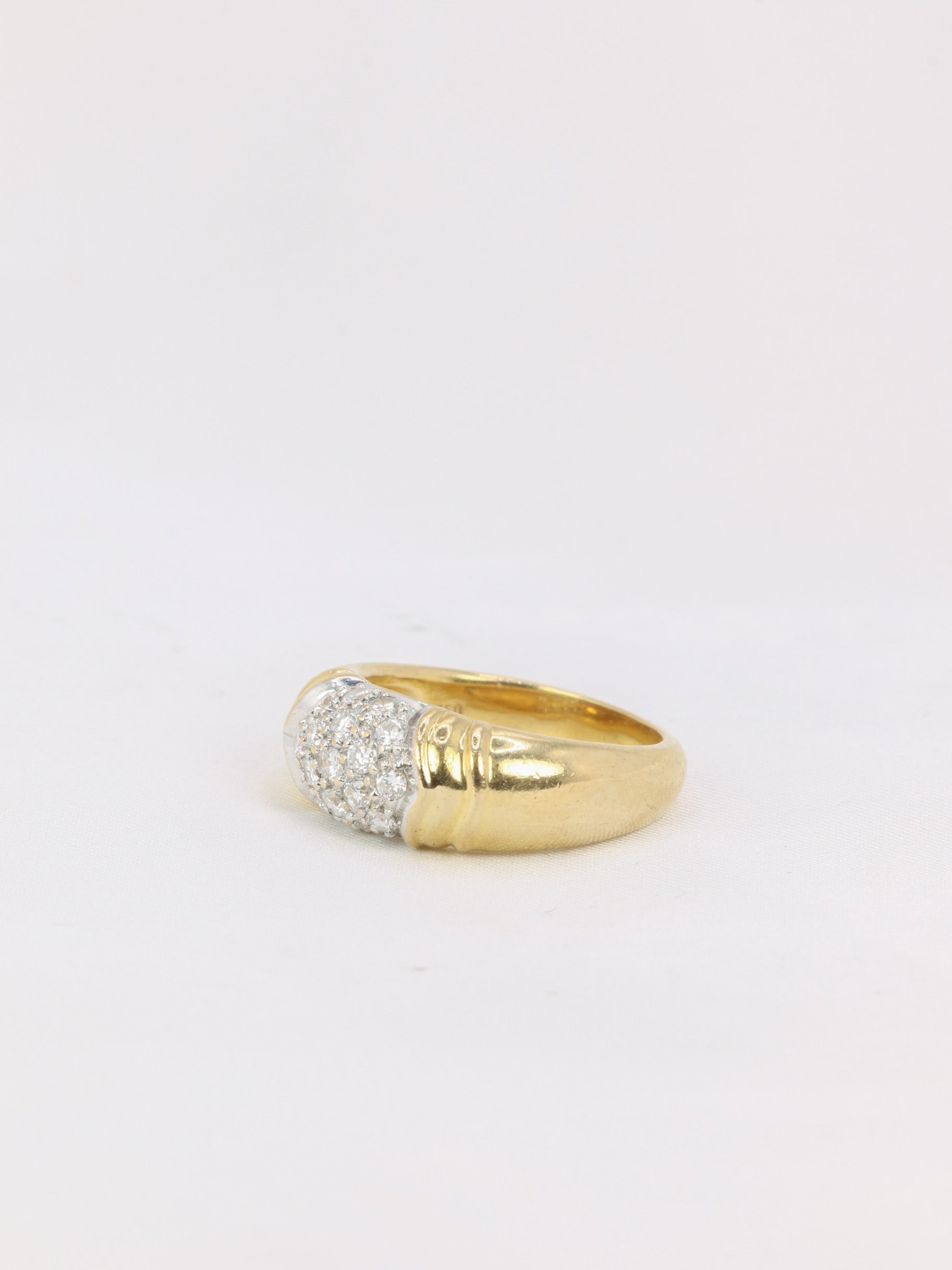 Bague jonc vintage or diamants