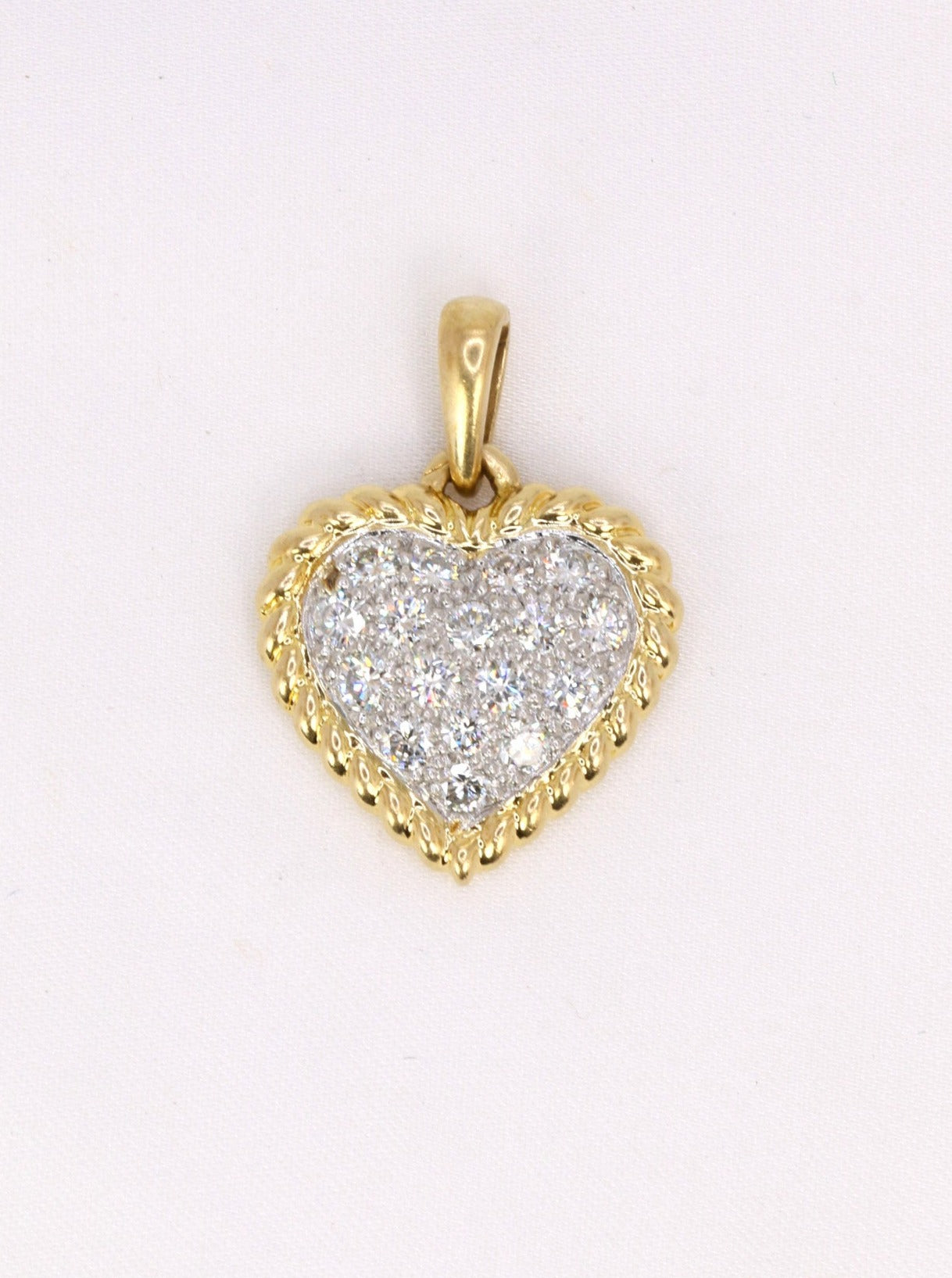 Pendentif coeur vintage diamants