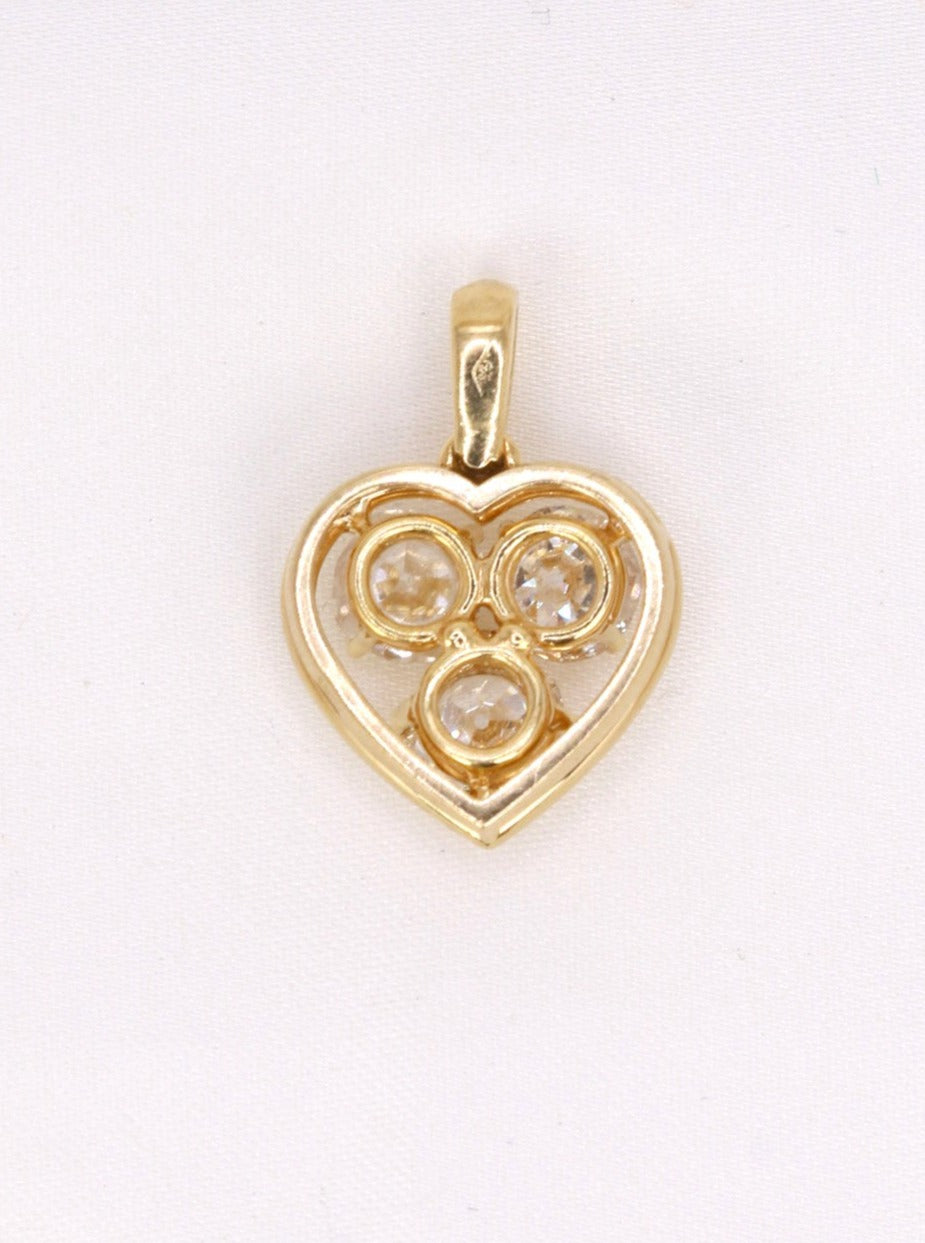 Pendentif coeur diamants vintage