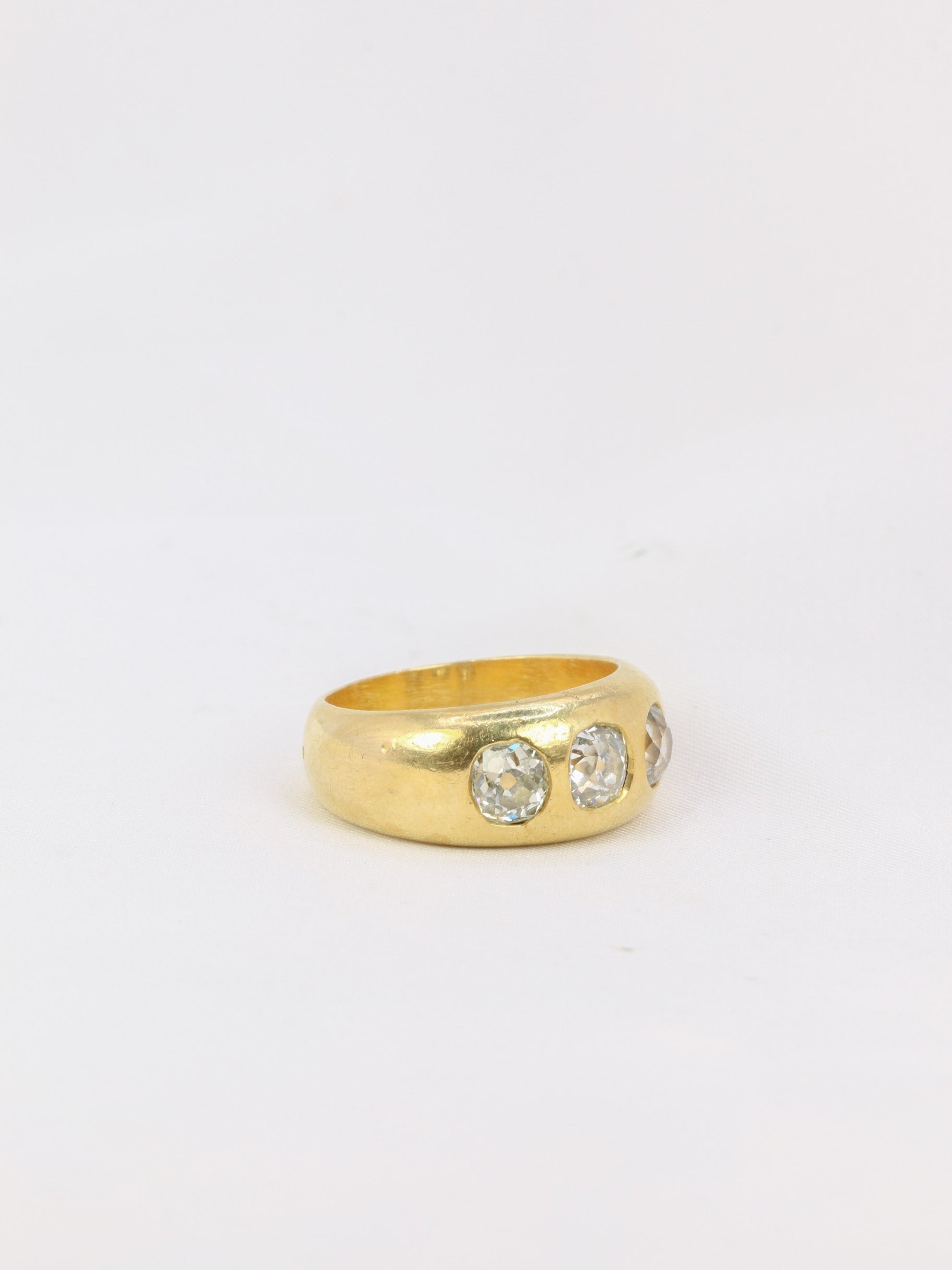 bague vintage diamants or jaune