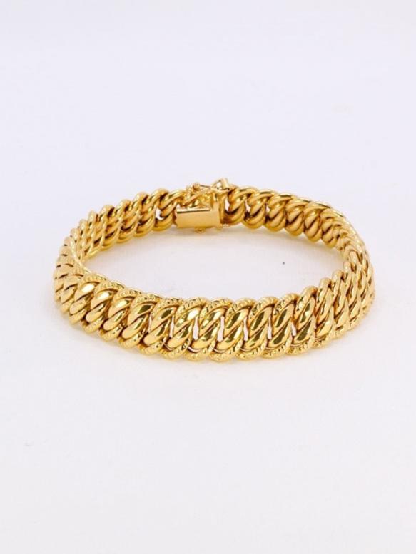 Bracelet vintage maille américaine or jaune