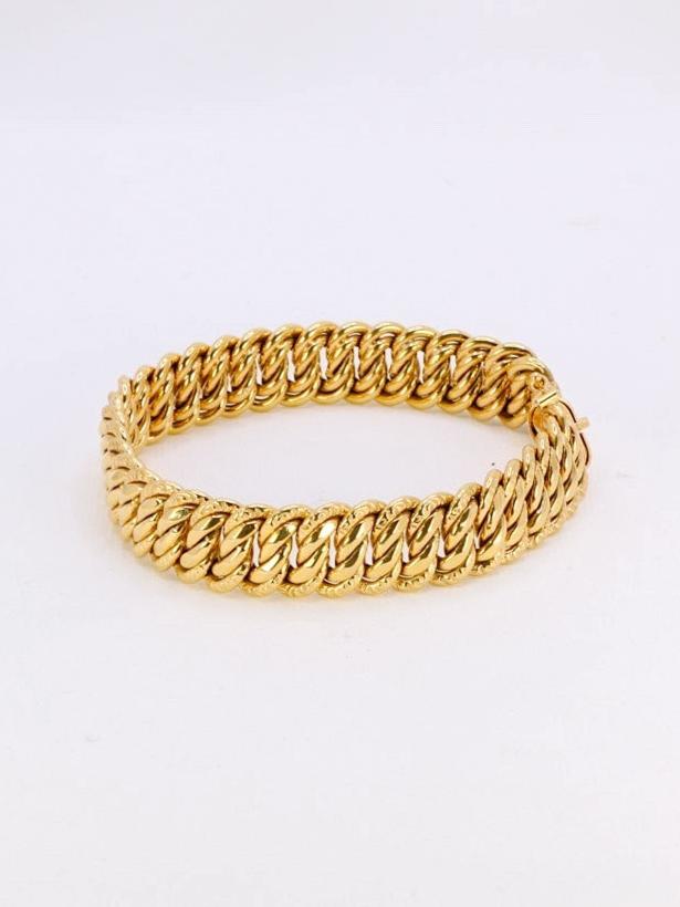 Bracelet vintage maille américaine or jaune