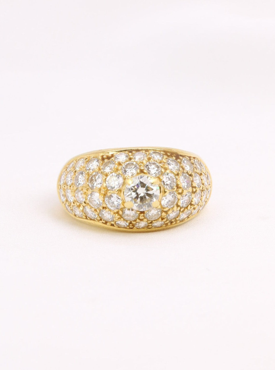 Bague jonc vintage or diamants