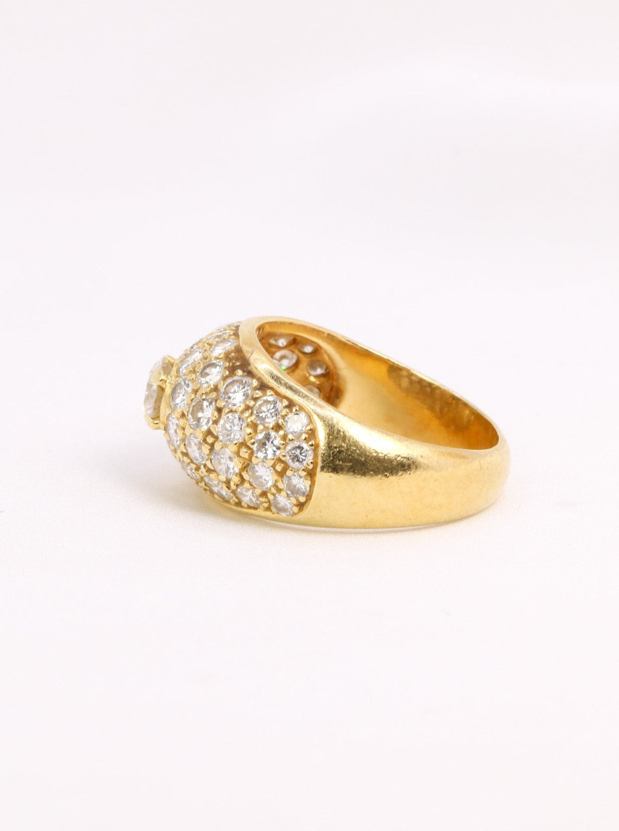 Bague jonc vintage or diamants