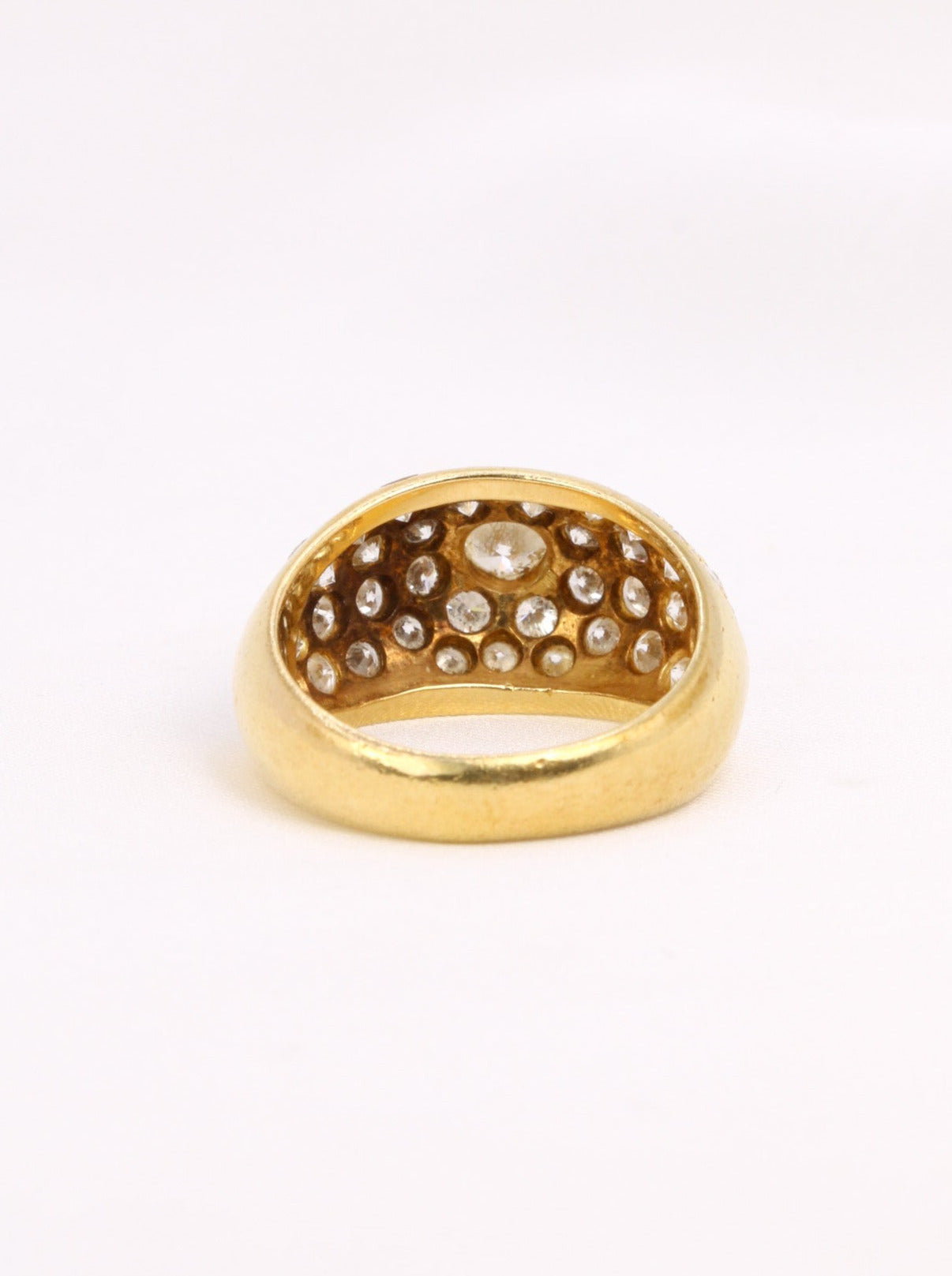 Bague jonc vintage or diamants