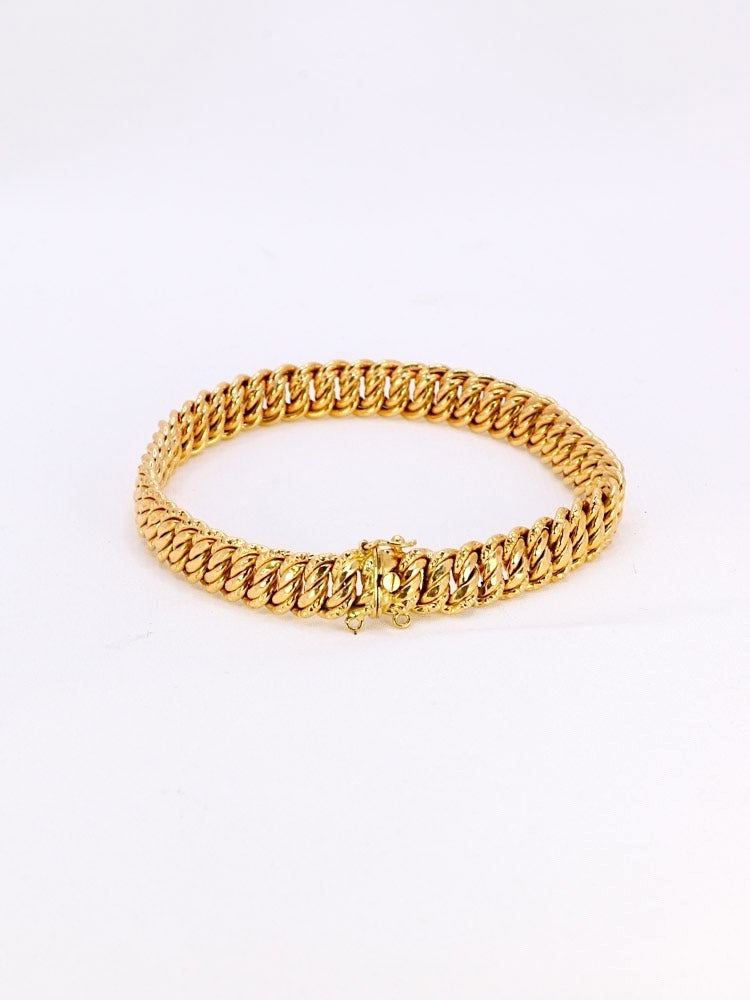 Bracelet vintage maille américaine or jaune