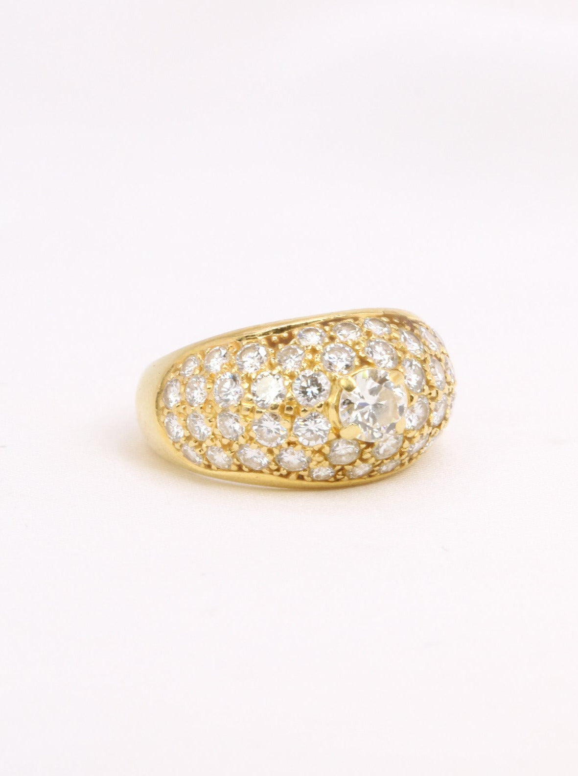 Bague jonc vintage or diamants