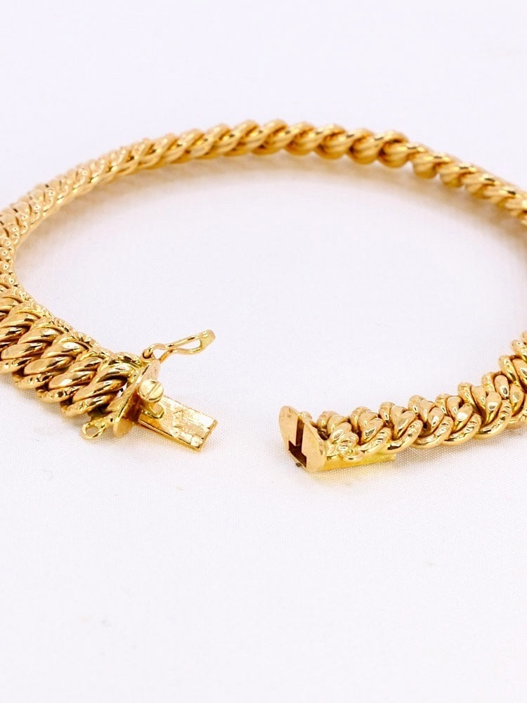 Bracelet vintage maille américaine or jaune