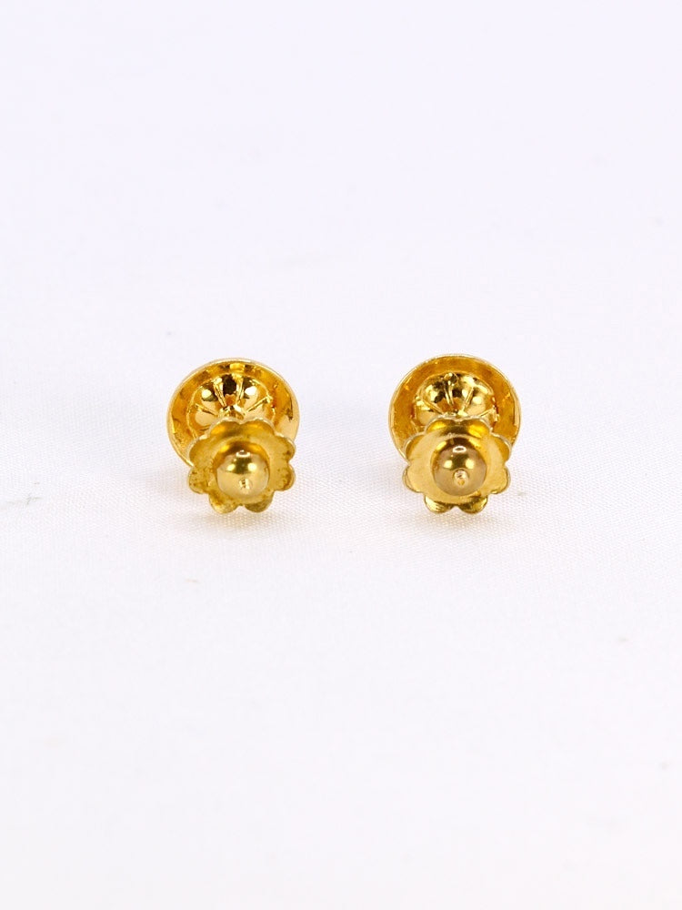 Puces d’oreilles vintage perles or jaune