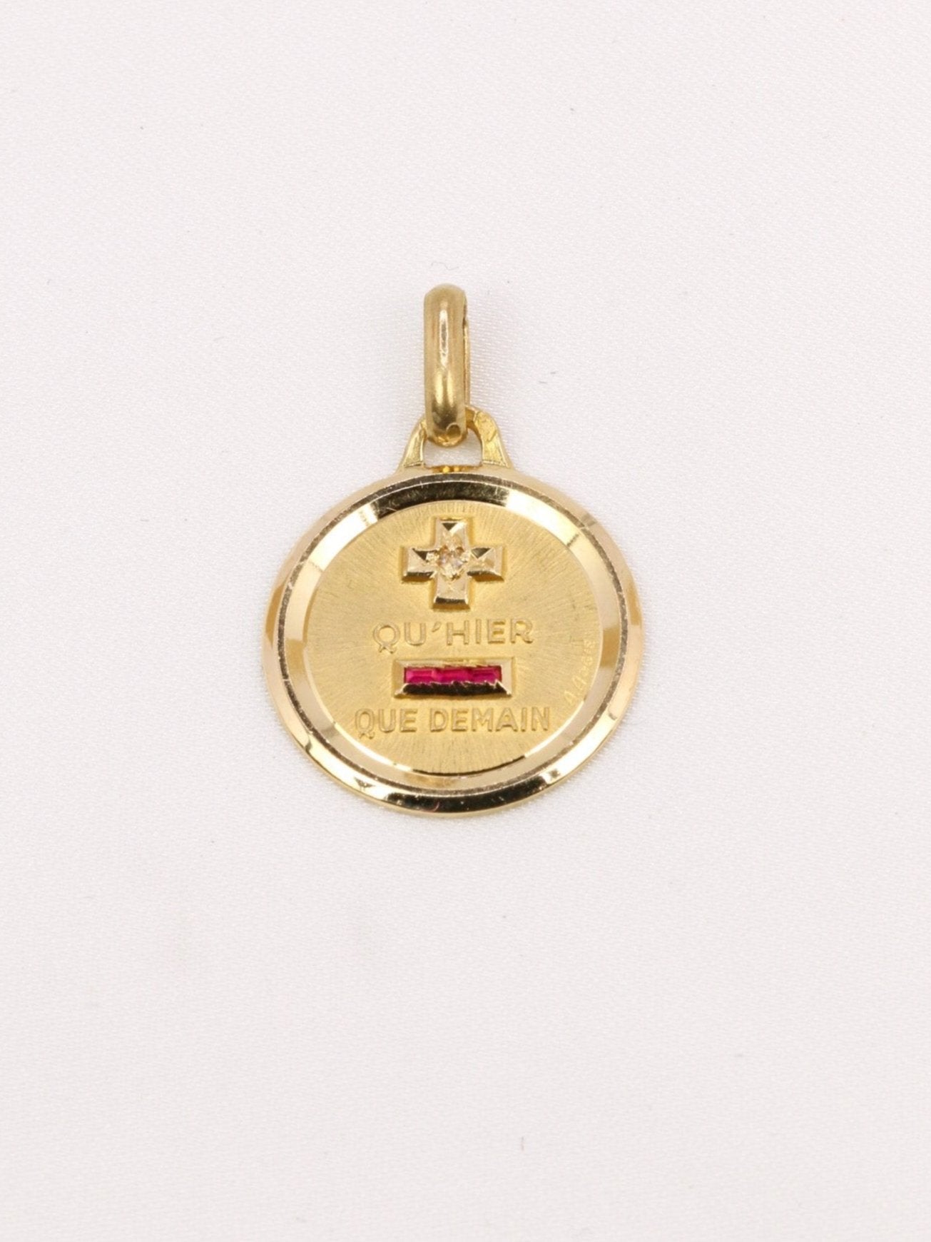 Médaille amour Augis vintage ronde Plus hier moins demain