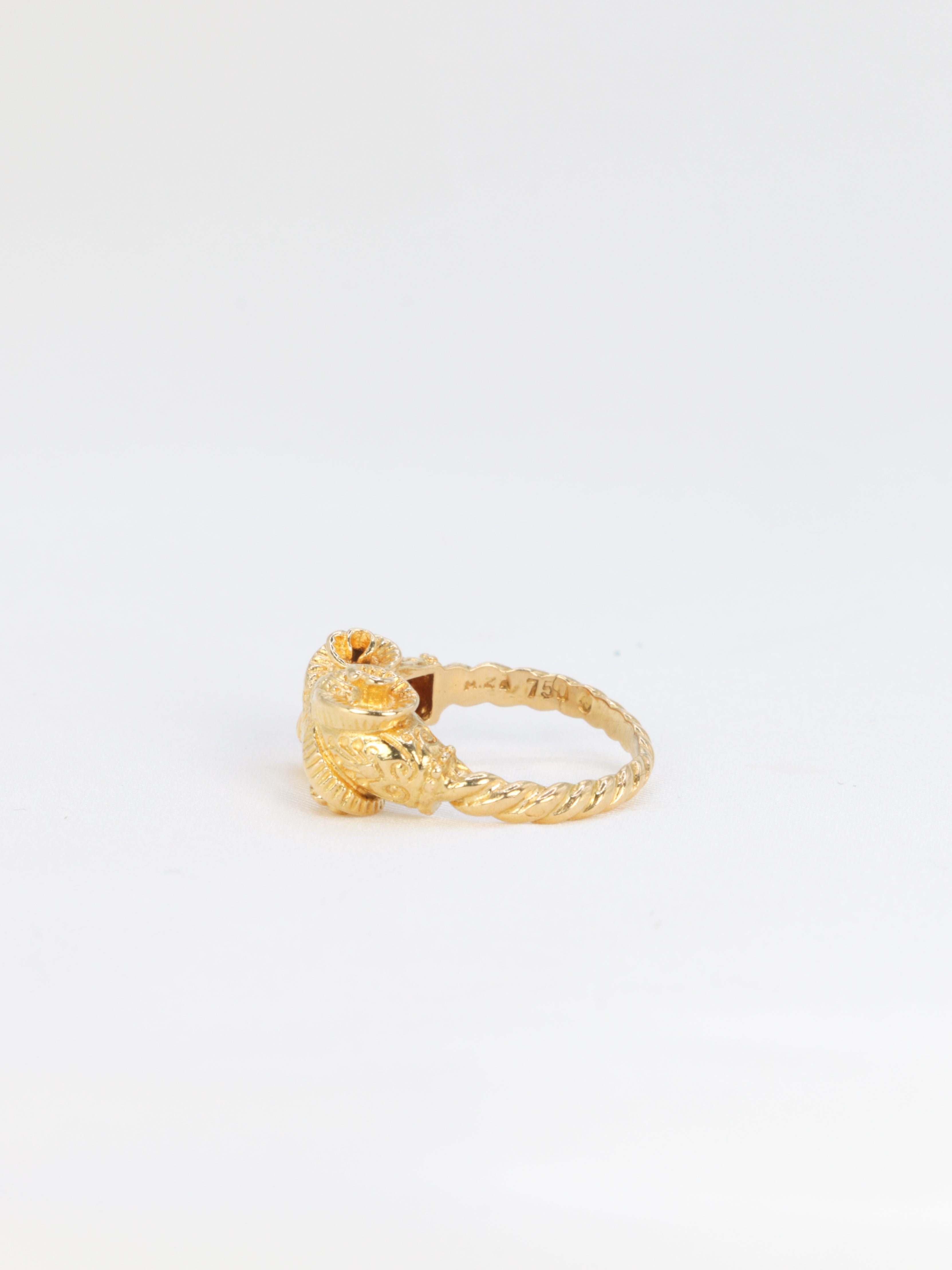 LALAOUNIS Ram's head ring in yellow gold