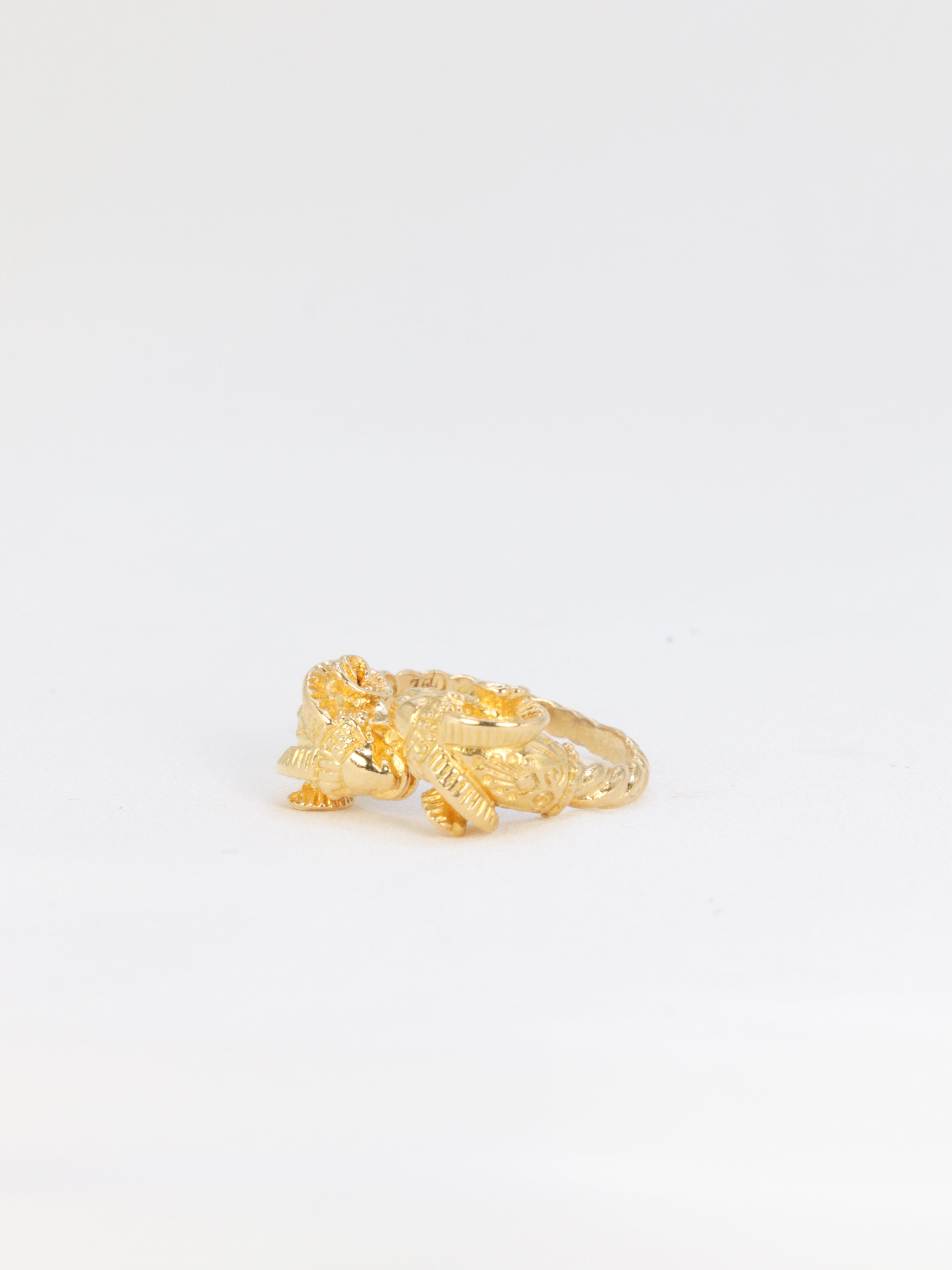 LALAOUNIS Ram's head ring in yellow gold