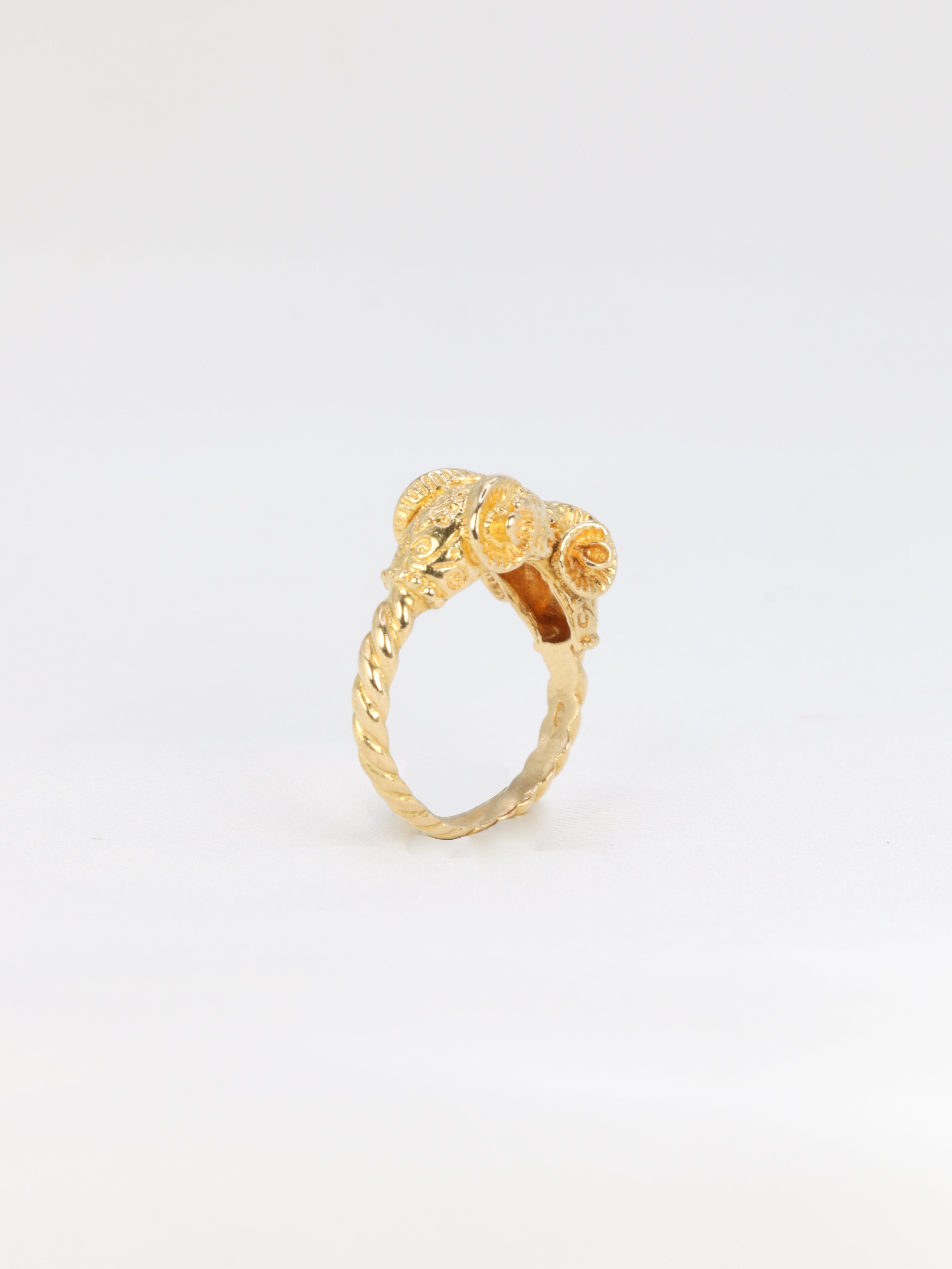 LALAOUNIS Ram's head ring in yellow gold