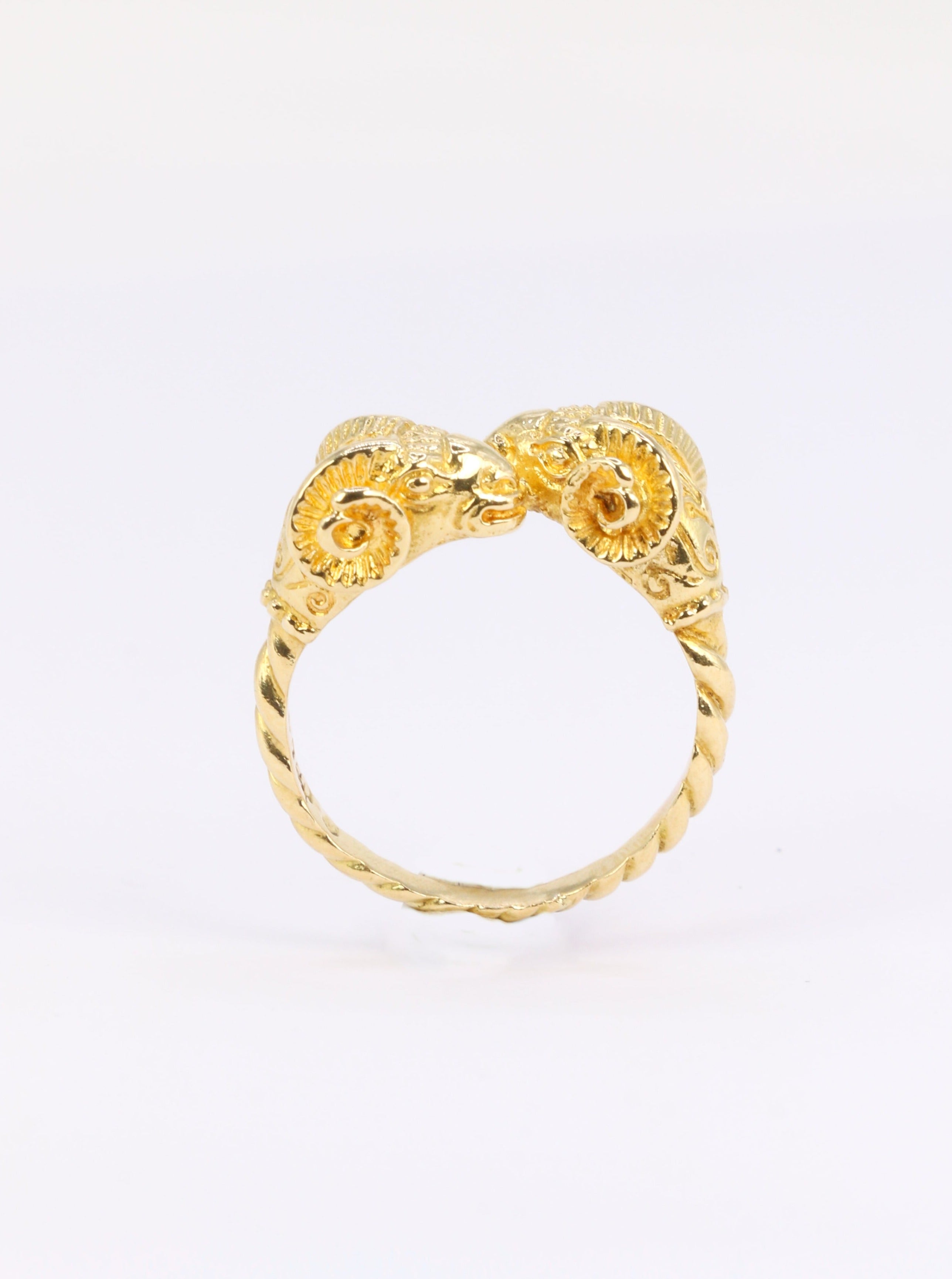 LALAOUNIS Ram's head ring in yellow gold