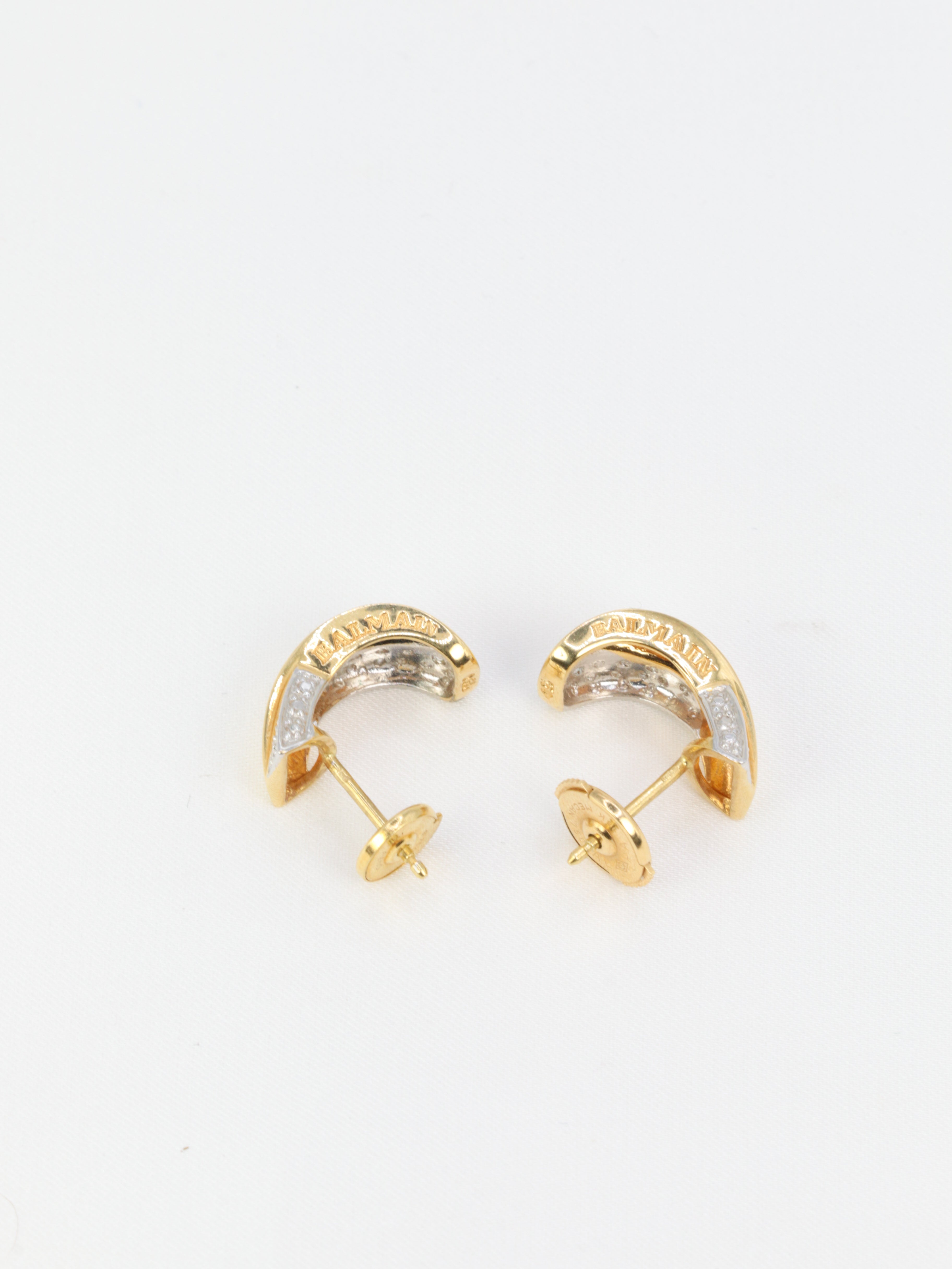 BALMAIN boucles d’oreilles vintage deux ors