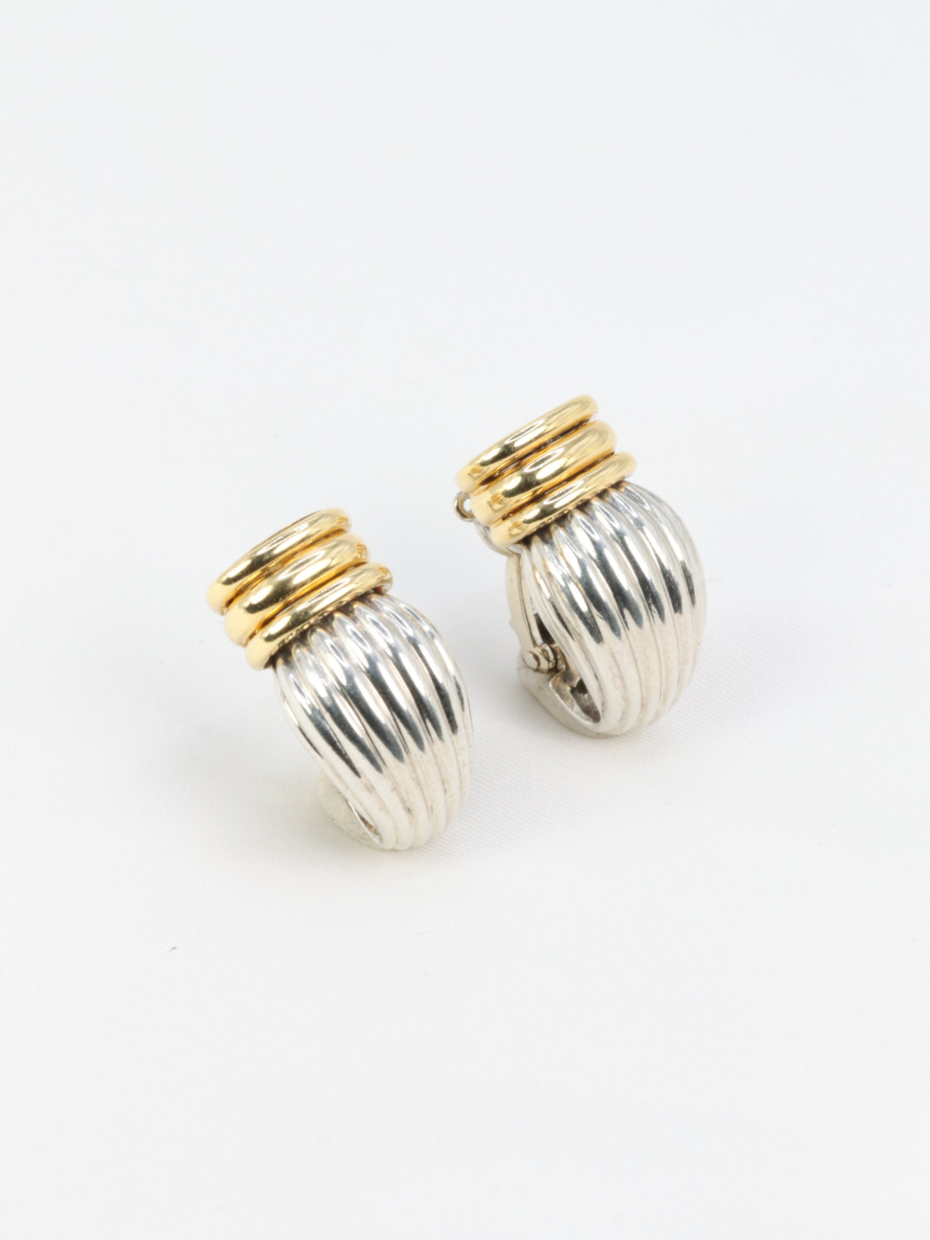 Boucles d’oreilles vintage OJ PERRIN en or et argent