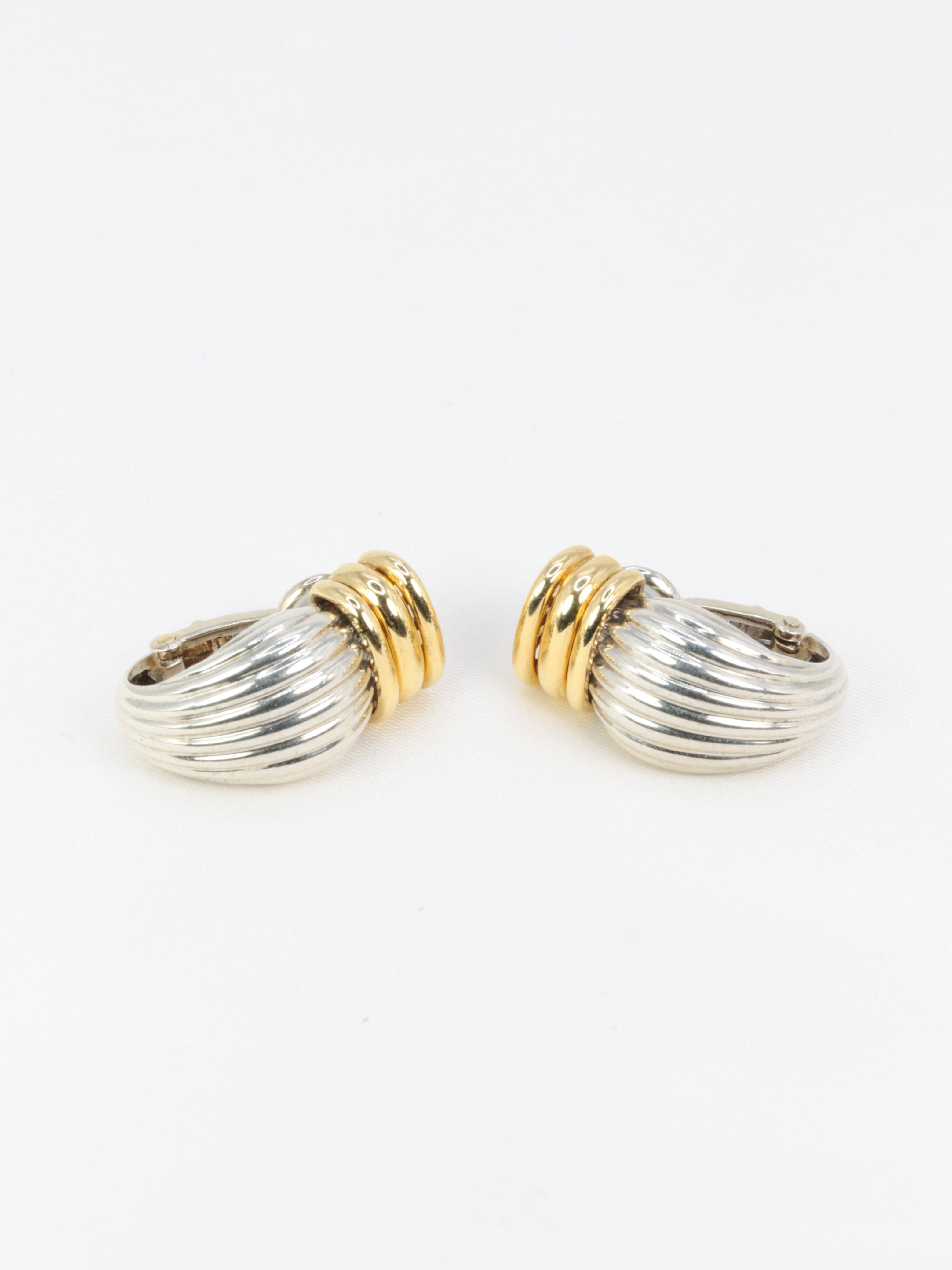 Boucles d’oreilles vintage OJ PERRIN en or et argent