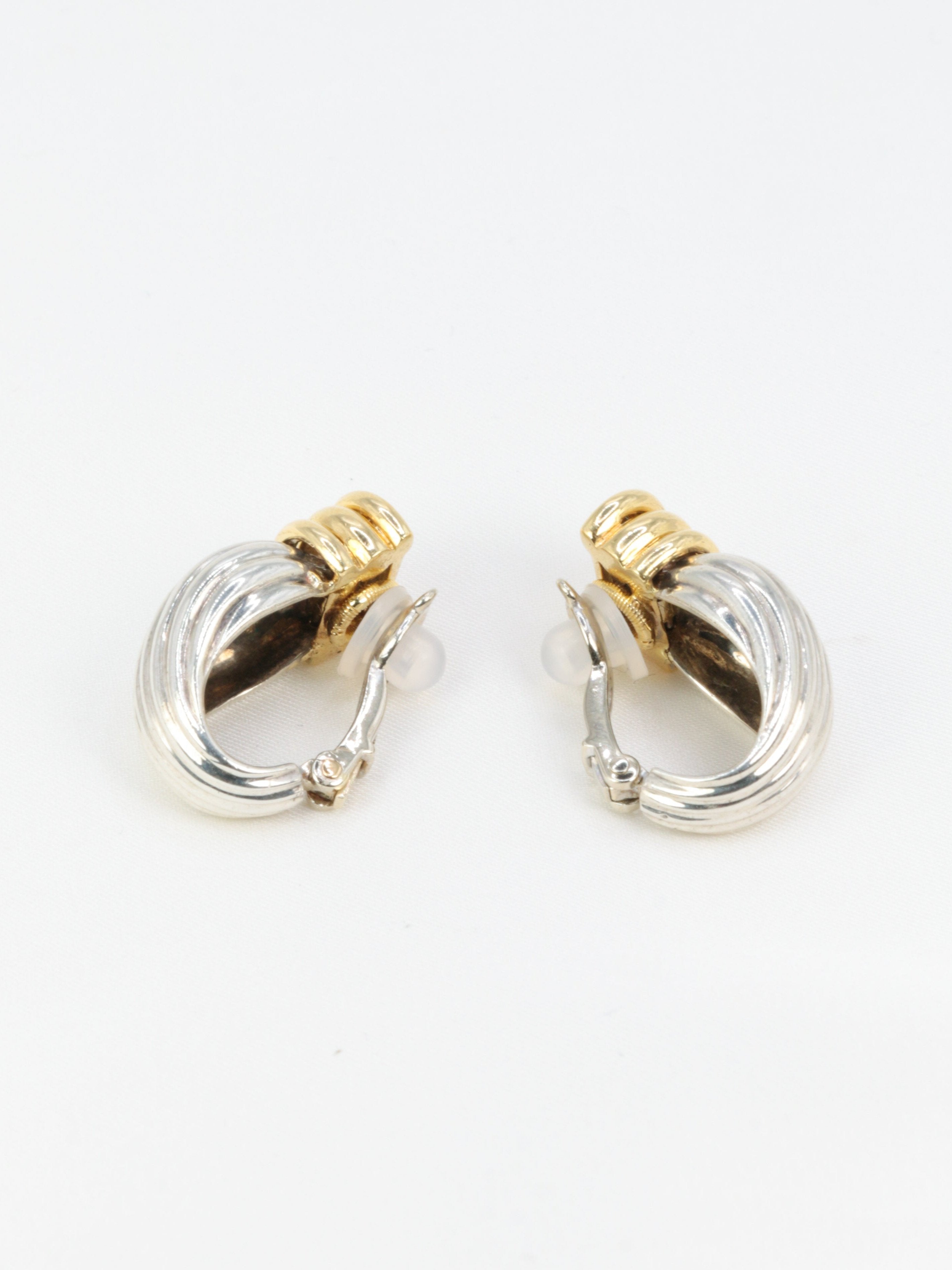 Boucles d’oreilles vintage OJ PERRIN en or et argent