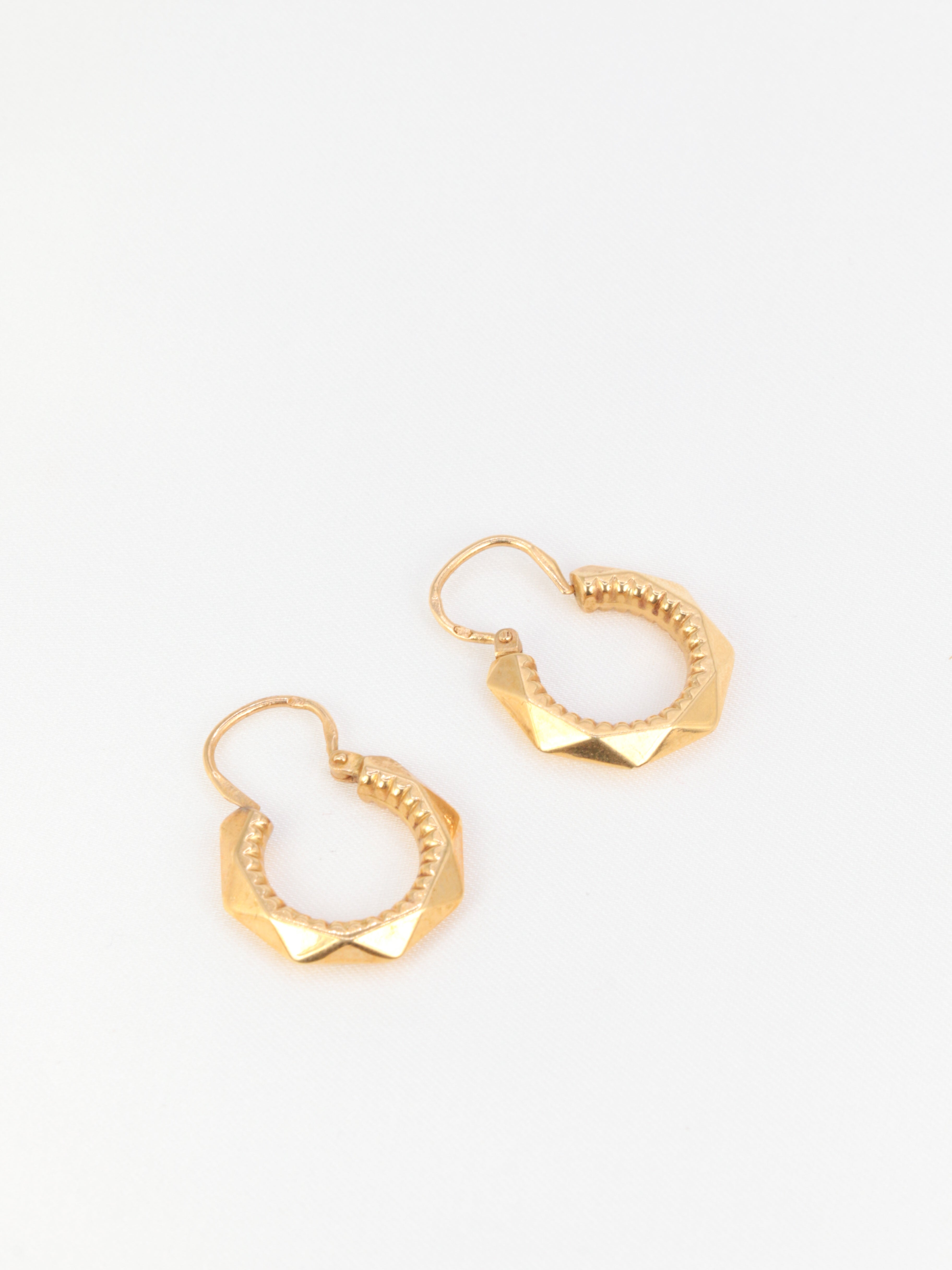 Pair of vintage yellow gold hoop earrings