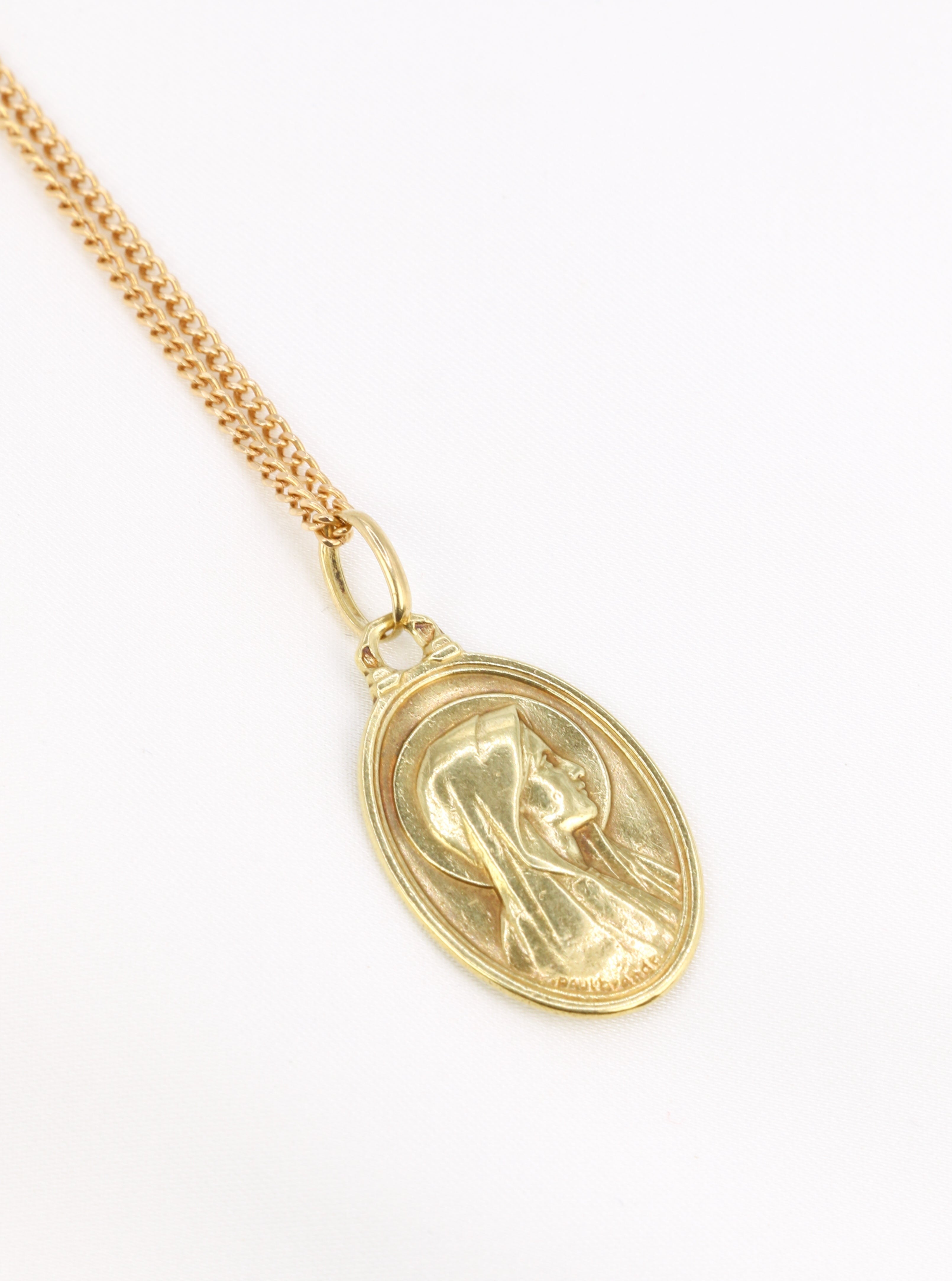 PAUL BRANDT Old religious medal in yellow gold