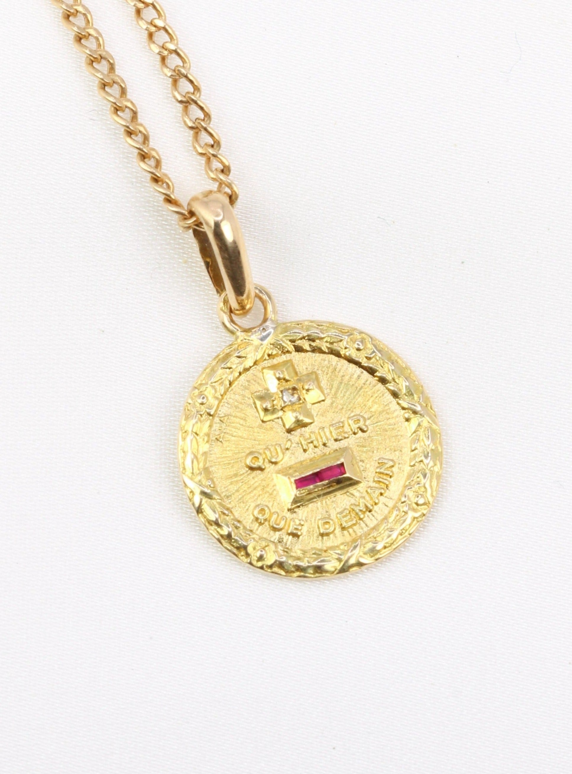 AUGIS love medal in yellow gold, More than yesterday, less than tomorrow, ca 1950