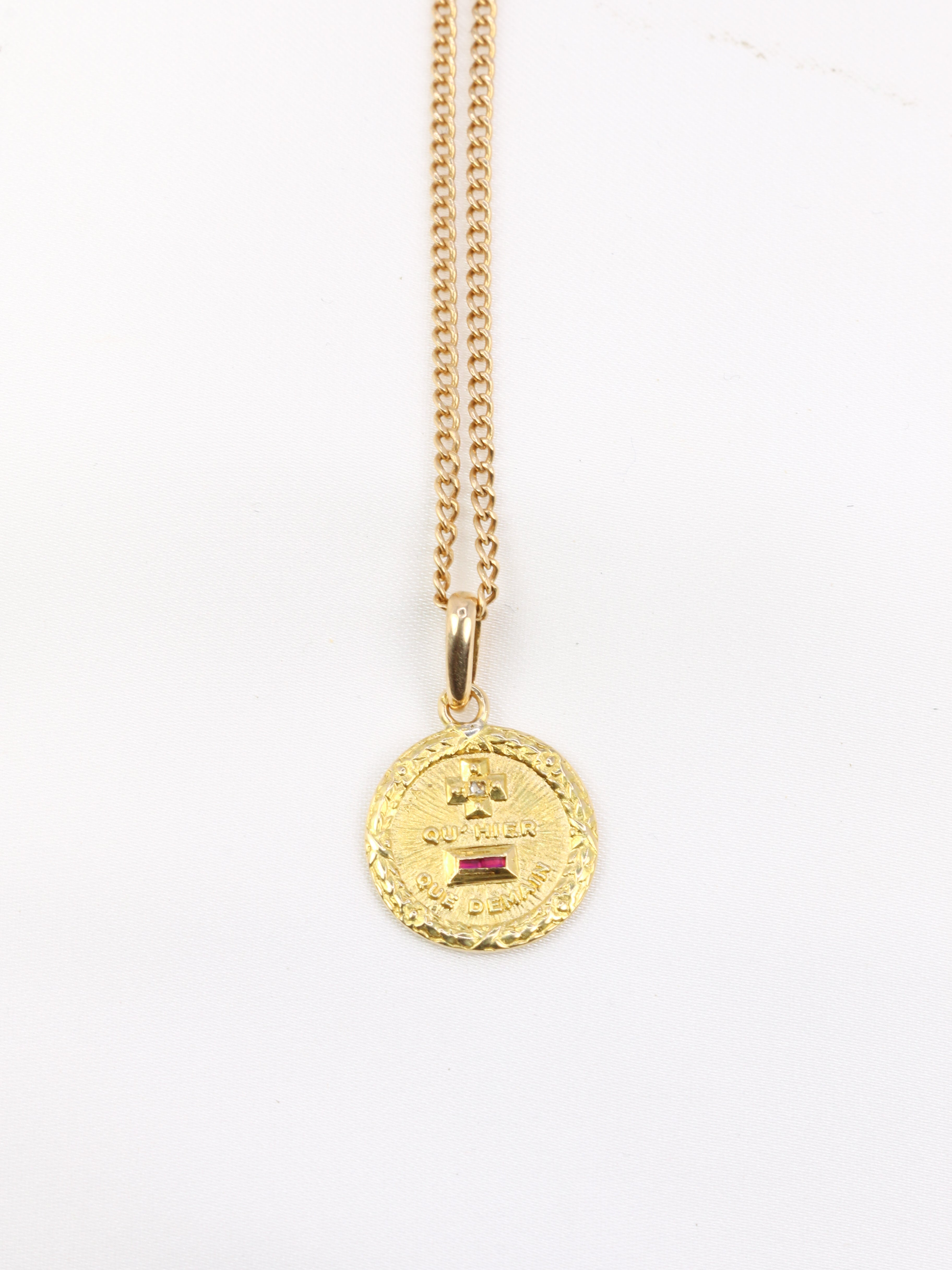 AUGIS love medal in yellow gold, More than yesterday, less than tomorrow, ca 1950