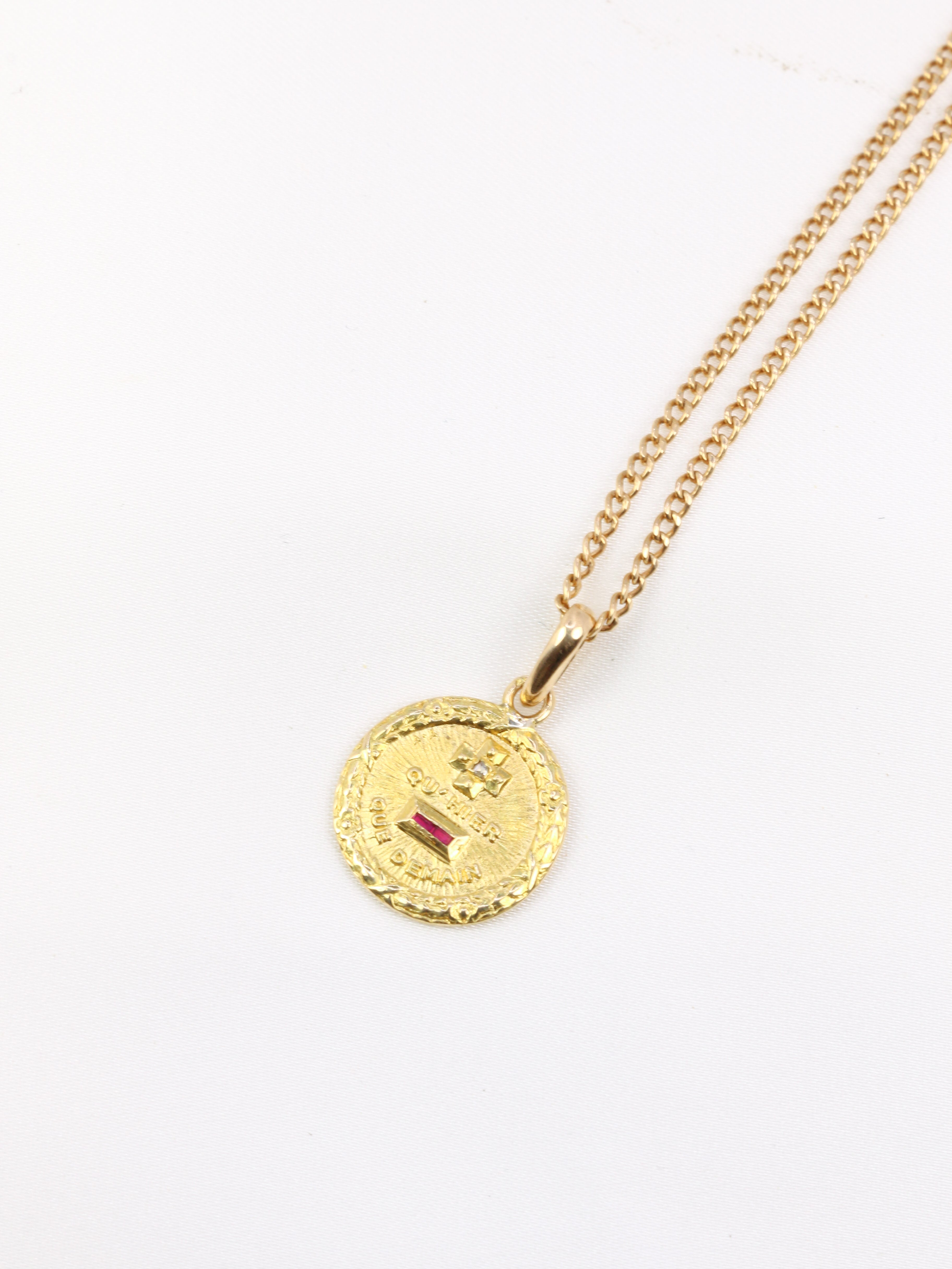 AUGIS love medal in yellow gold, More than yesterday, less than tomorrow, ca 1950