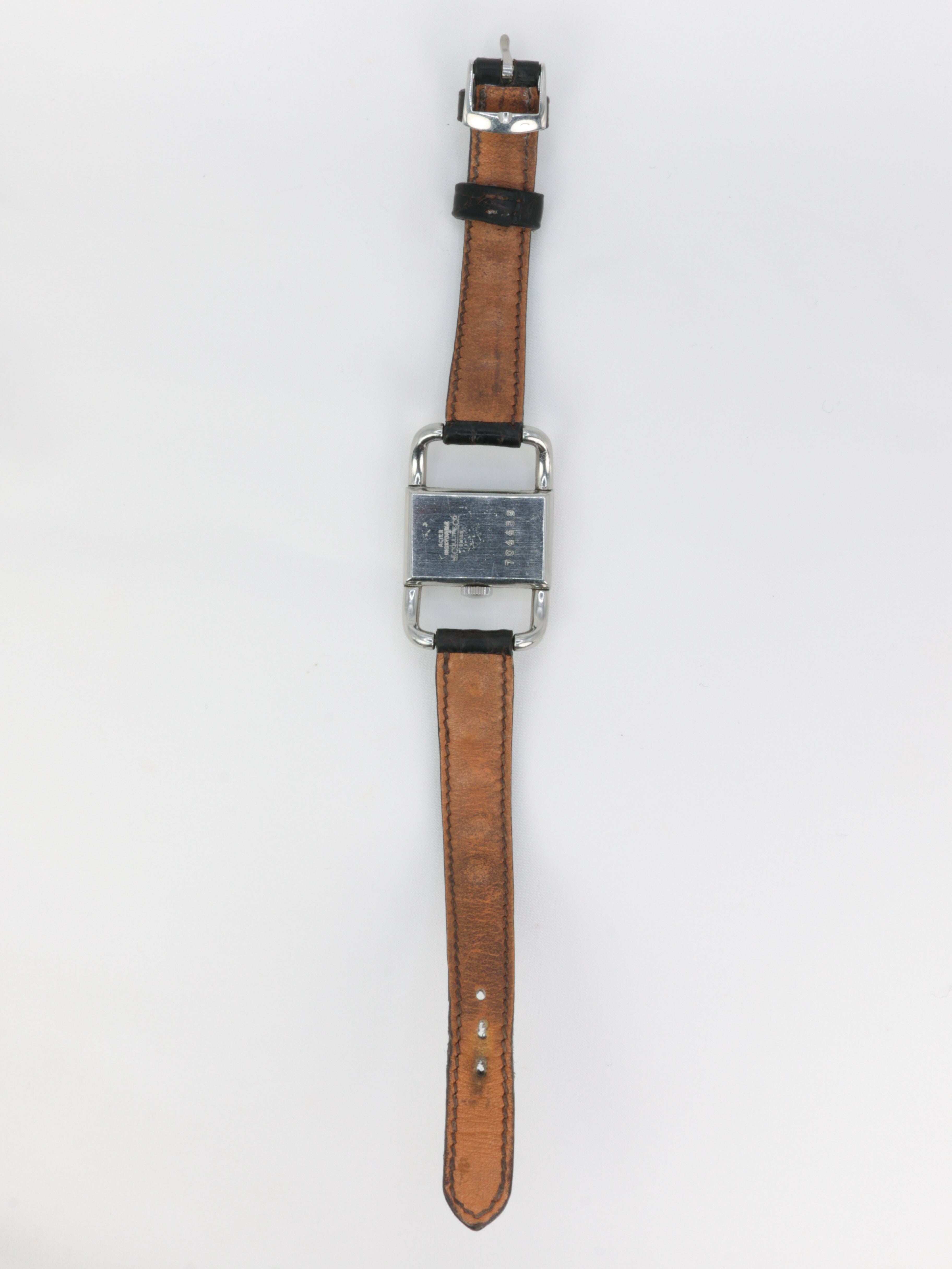 1970s Jaeger Lecoultre Etrier Watch in Steel and Leather