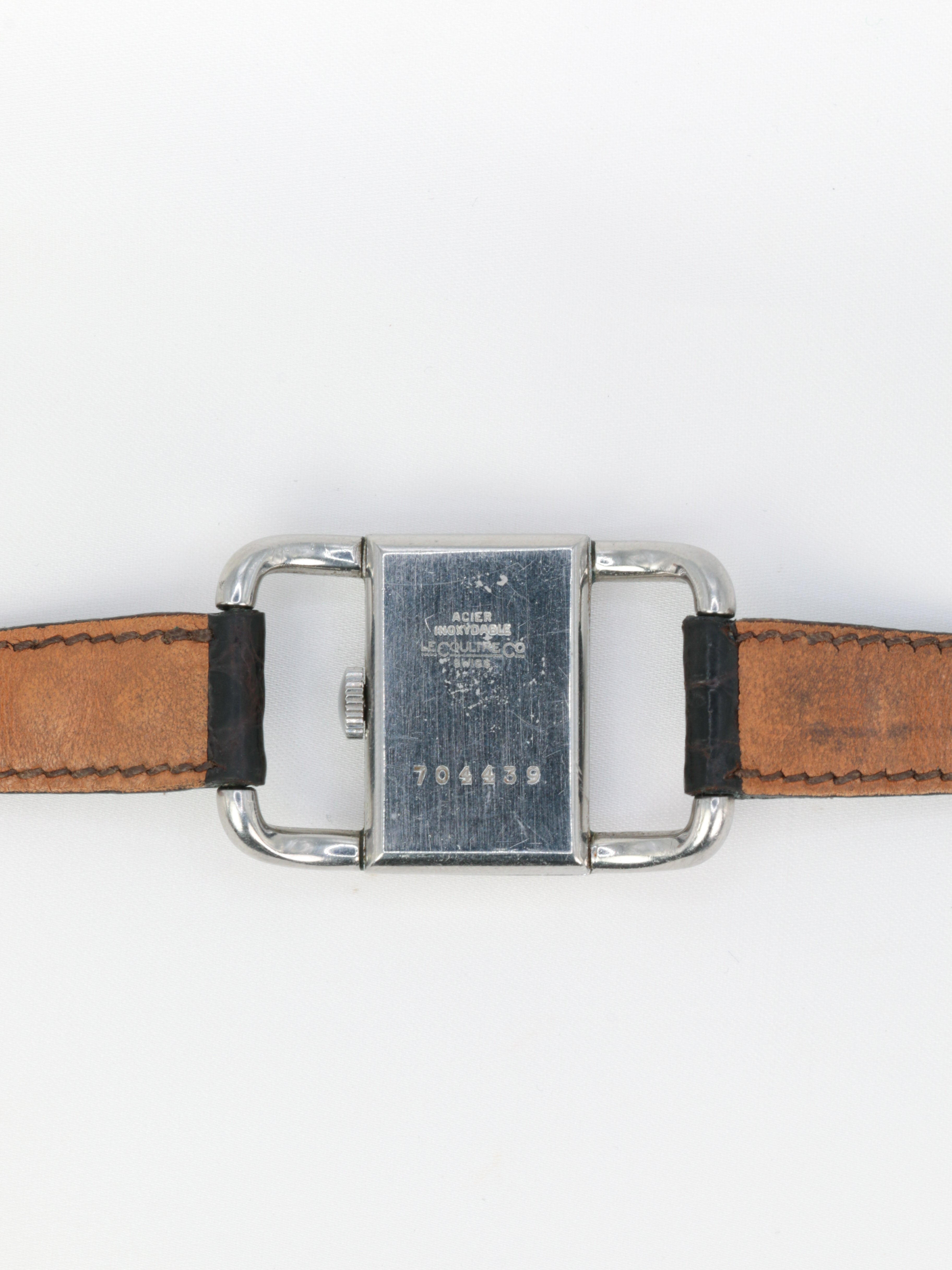 1970s Jaeger Lecoultre Etrier Watch in Steel and Leather